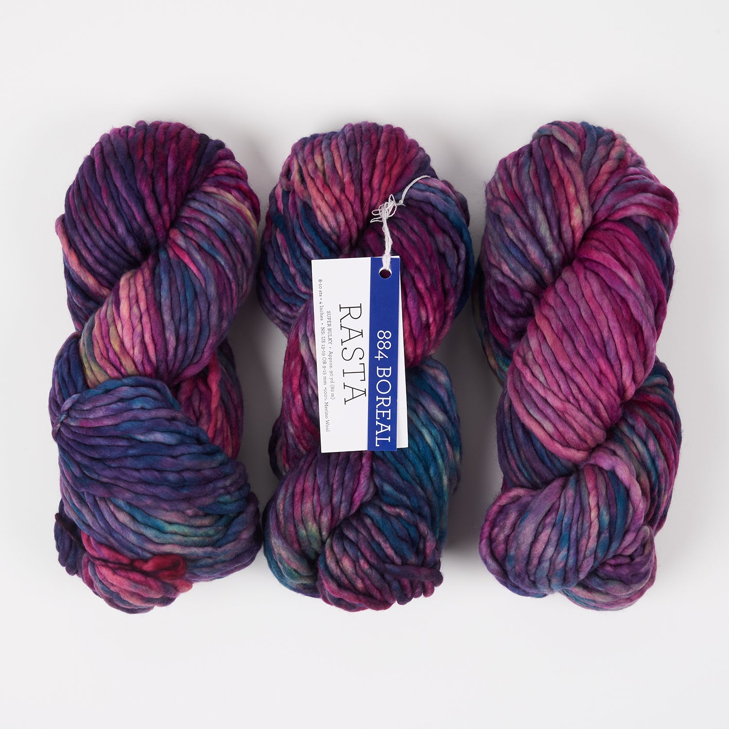 Malabrigo RASTA - BOREAL Merino wool Chunky purple multicolour Yarn
