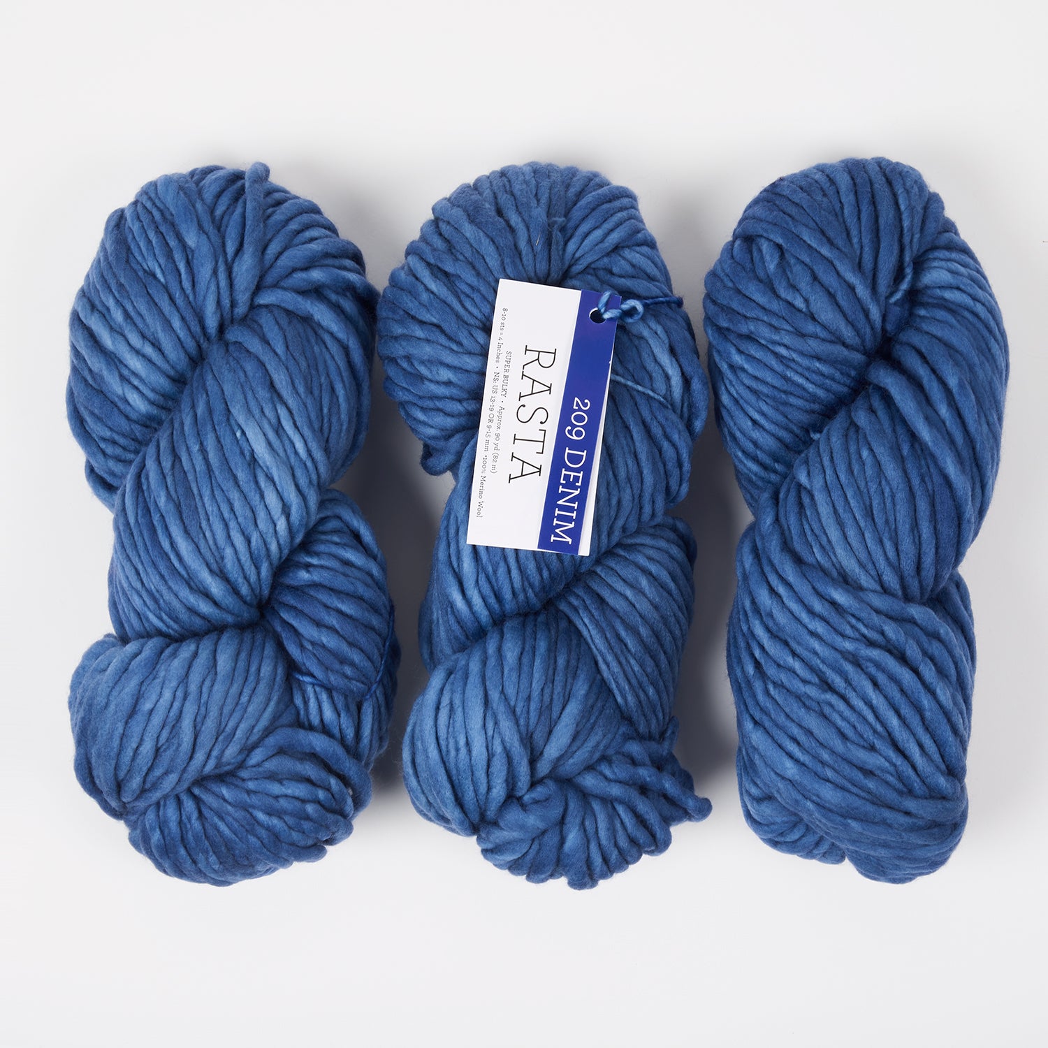 Malabrigo RASTA - DENIM Merino wool Chunky blue Yarn