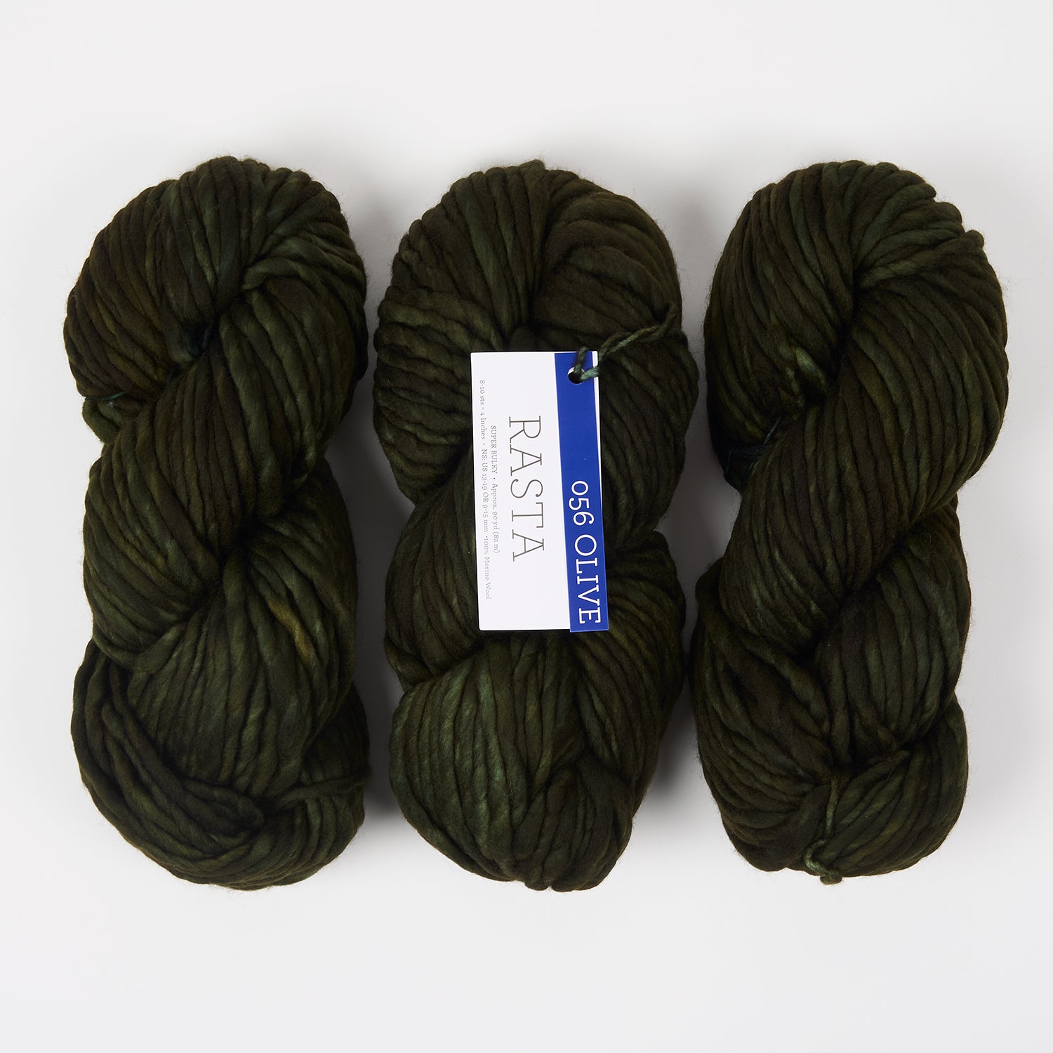 Malabrigo RASTA - OLIVE Merino wool Chunky green Yarn