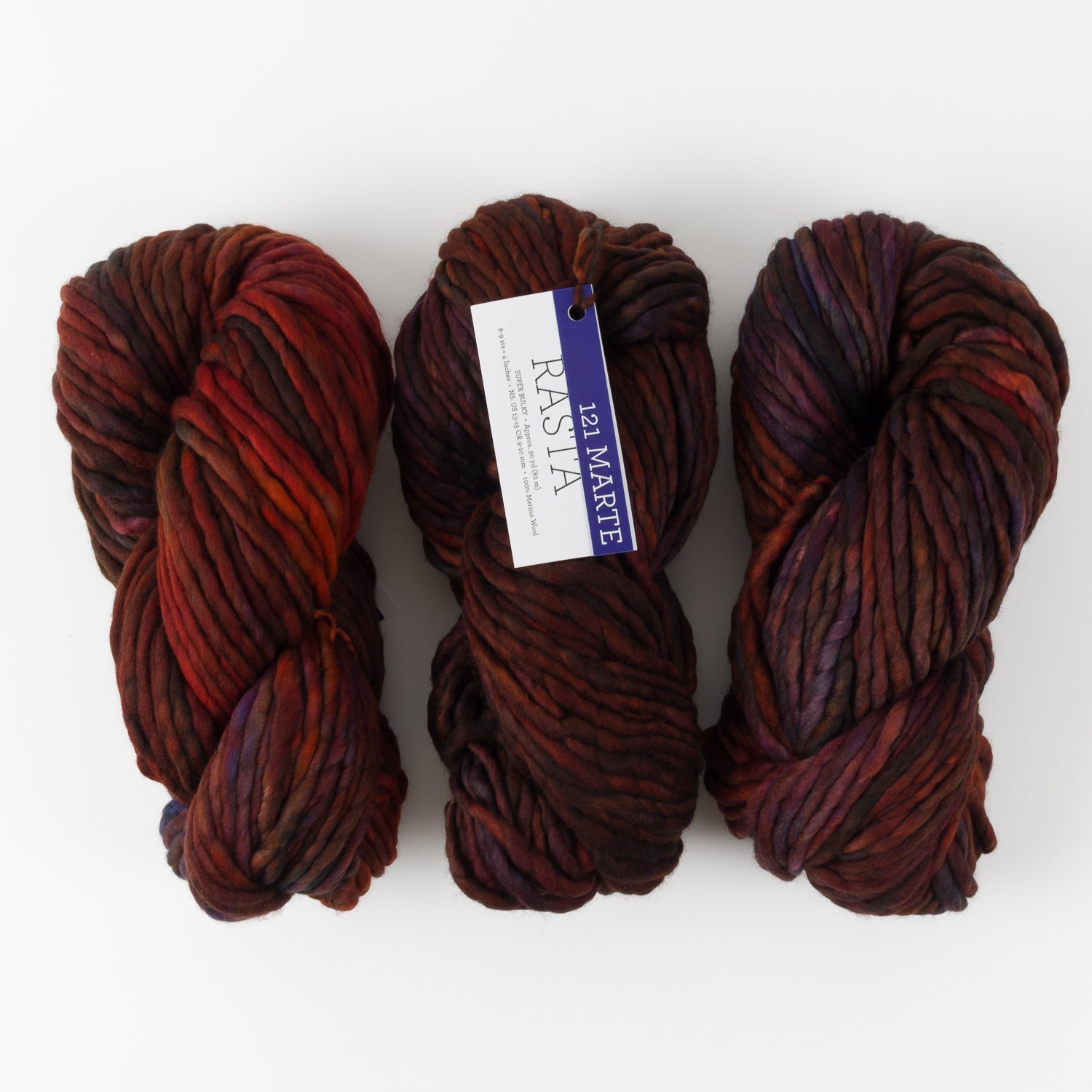 Malabrigo RASTA - MARTE Merino wool Chunky red brown Yarn