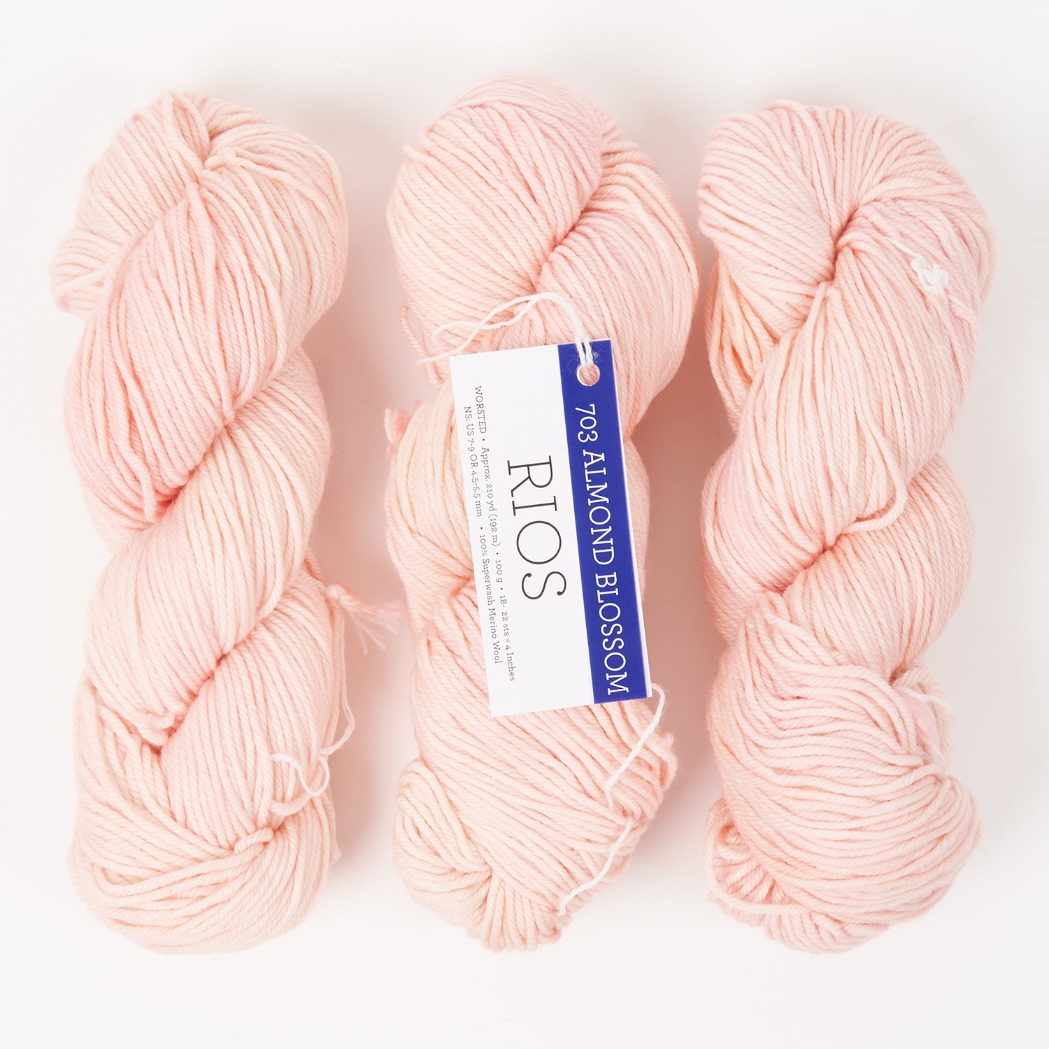 Malabrigo RIOS - ALMOND BLOSSOM Merino wool Worsted pink peach Yarn
