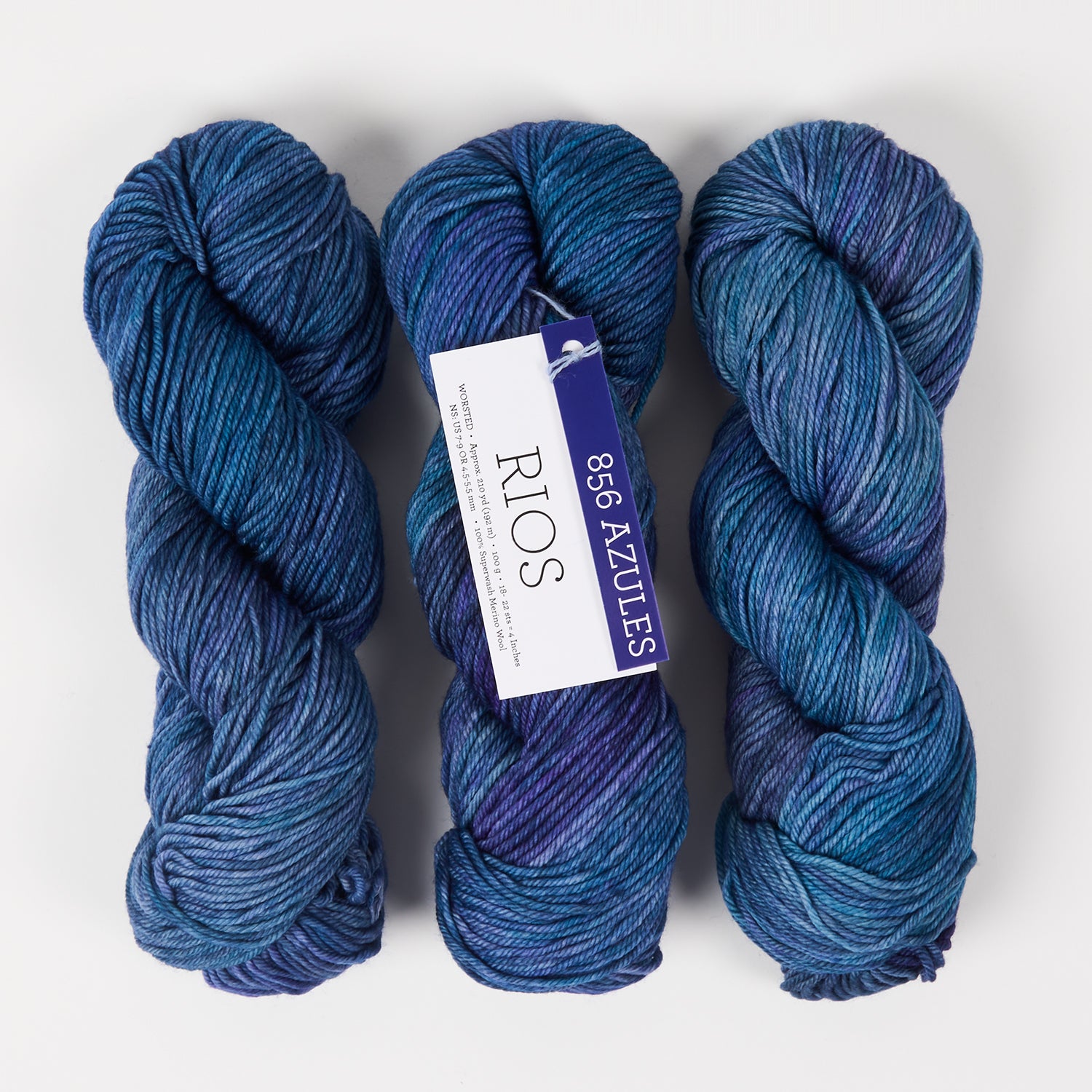 Malabrigo RIOS - AZULES Merino wool Worsted blue Yarn
