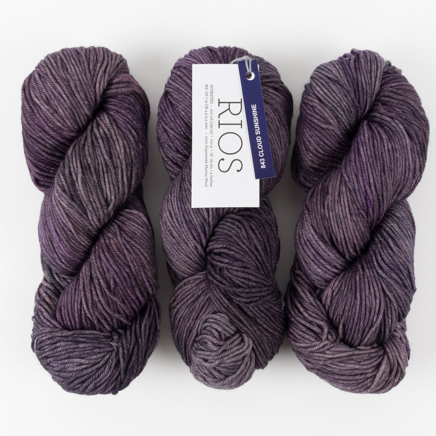 Malabrigo RIOS - CLOUD SUNSHINE Merino wool Worsted purple grey Yarn