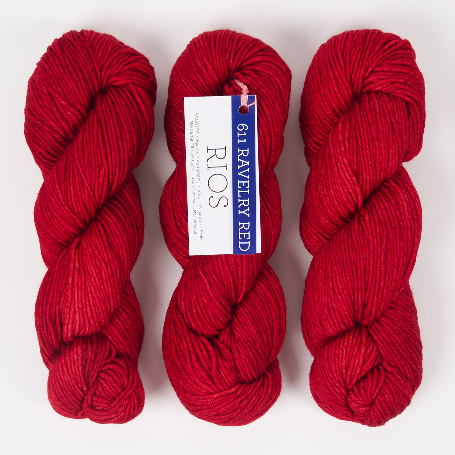 Malabrigo RIOS - RAVELRY RED Merino wool Worsted red Yarn