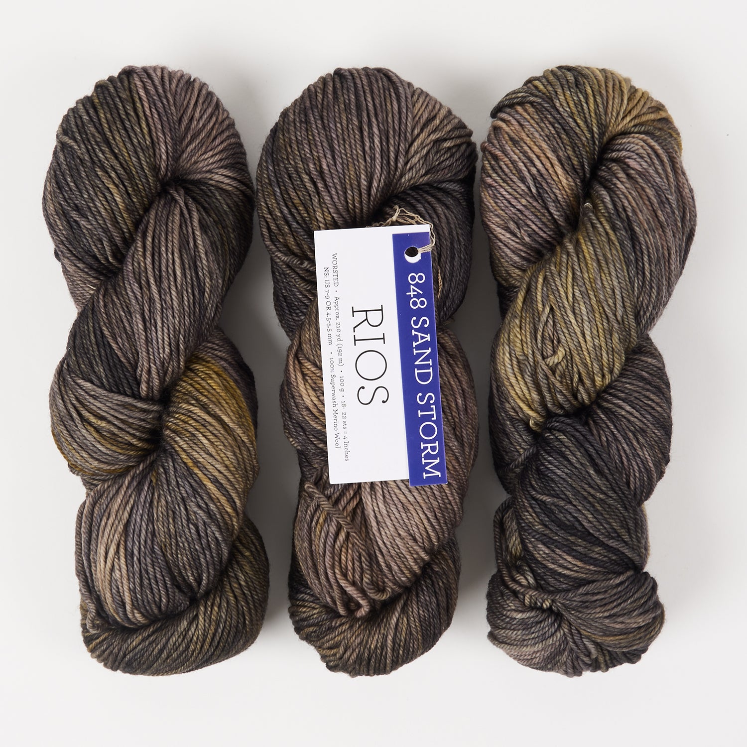 Malabrigo RIOS - SAND STORM Merino wool Worsted grey Yarn