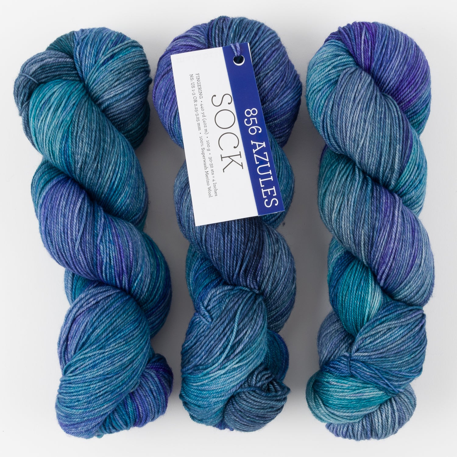 Malabrigo MALABRIGO SOCK - AZULES Merino wool Light Fingering blue Yarn