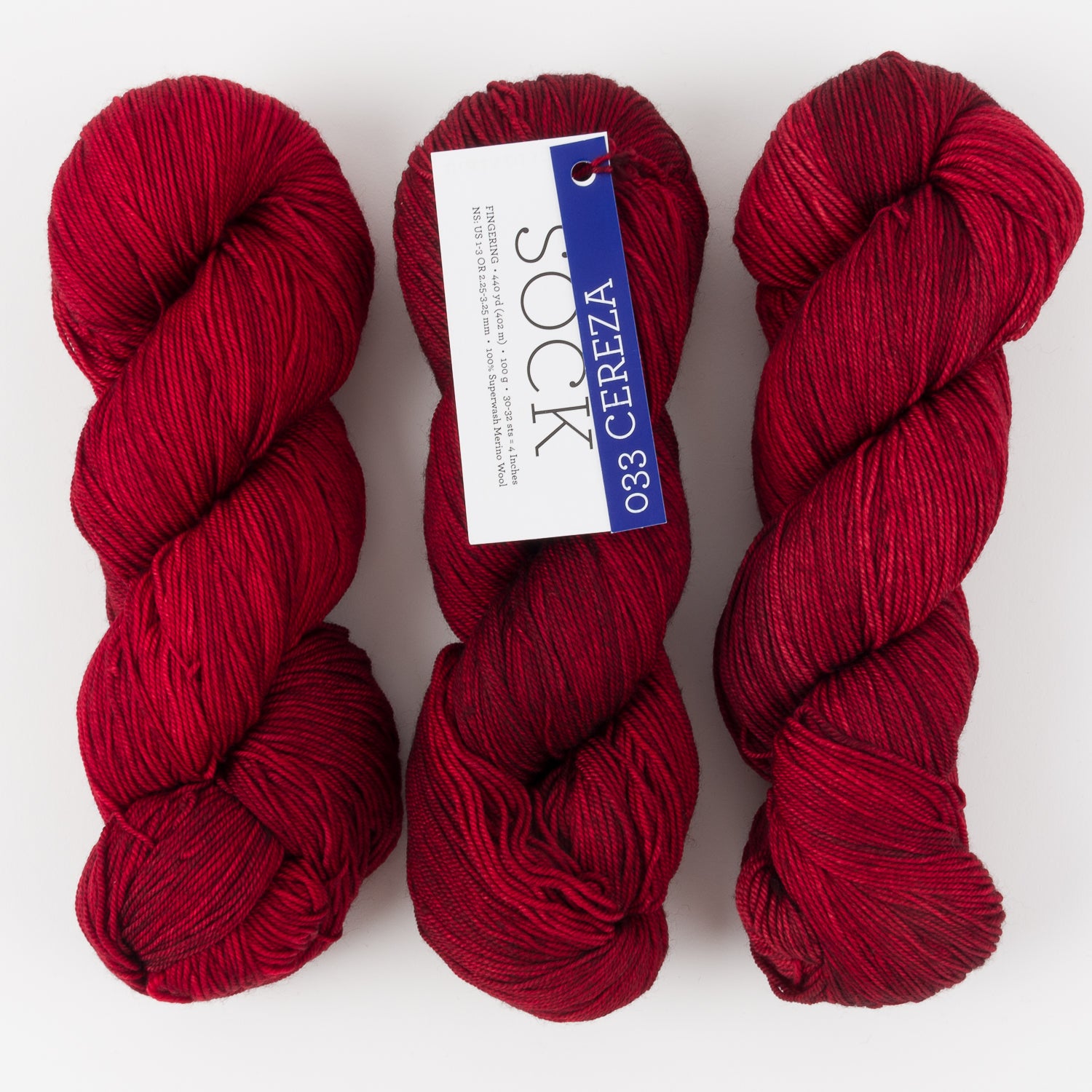 Malabrigo MALABRIGO SOCK - CEREZA Merino wool Light Fingering red Yarn