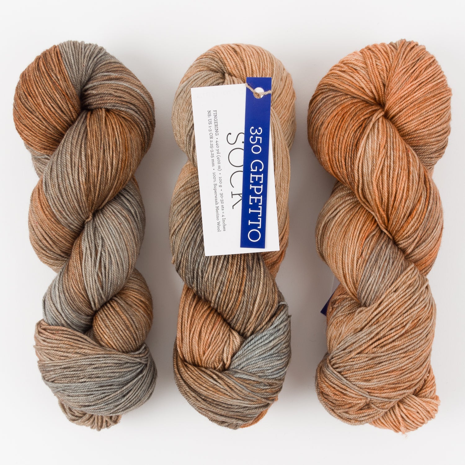 Malabrigo MALABRIGO SOCK - GEPETTO Merino wool Light Fingering beige orange Yarn