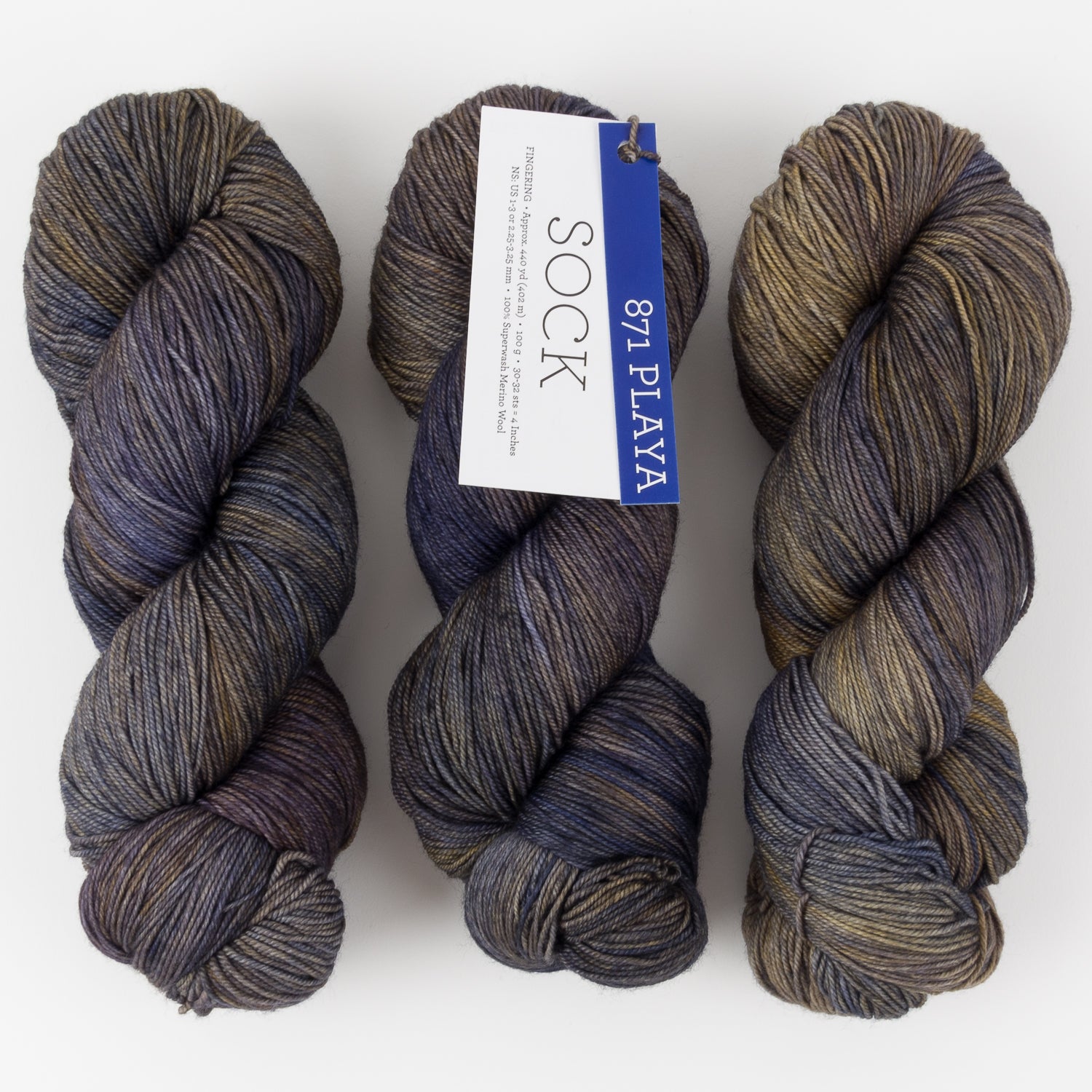 Malabrigo MALABRIGO SOCK - PLAYA Merino wool Light Fingering gray multicolour Yarn