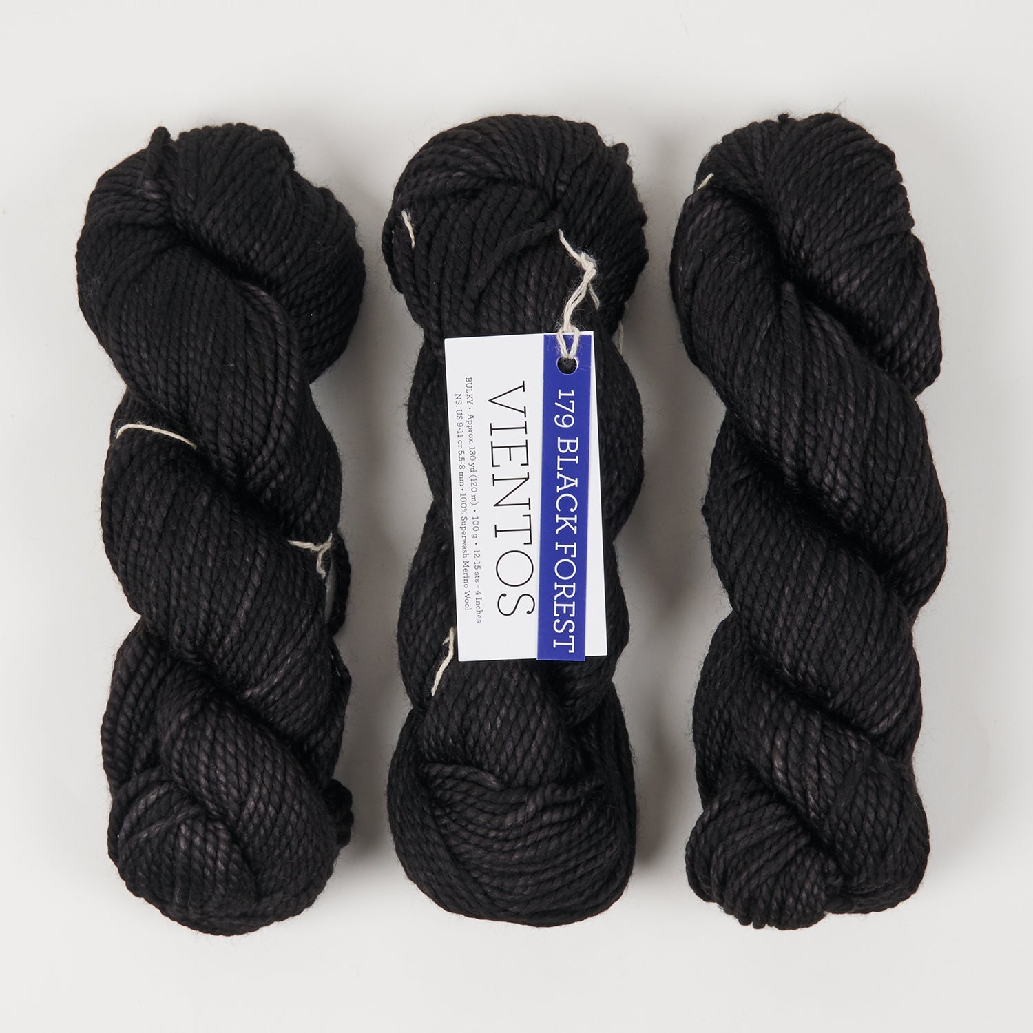 Malabrigo VIENTOS - BLACK FOREST Merino wool Chunky grey black Yarn