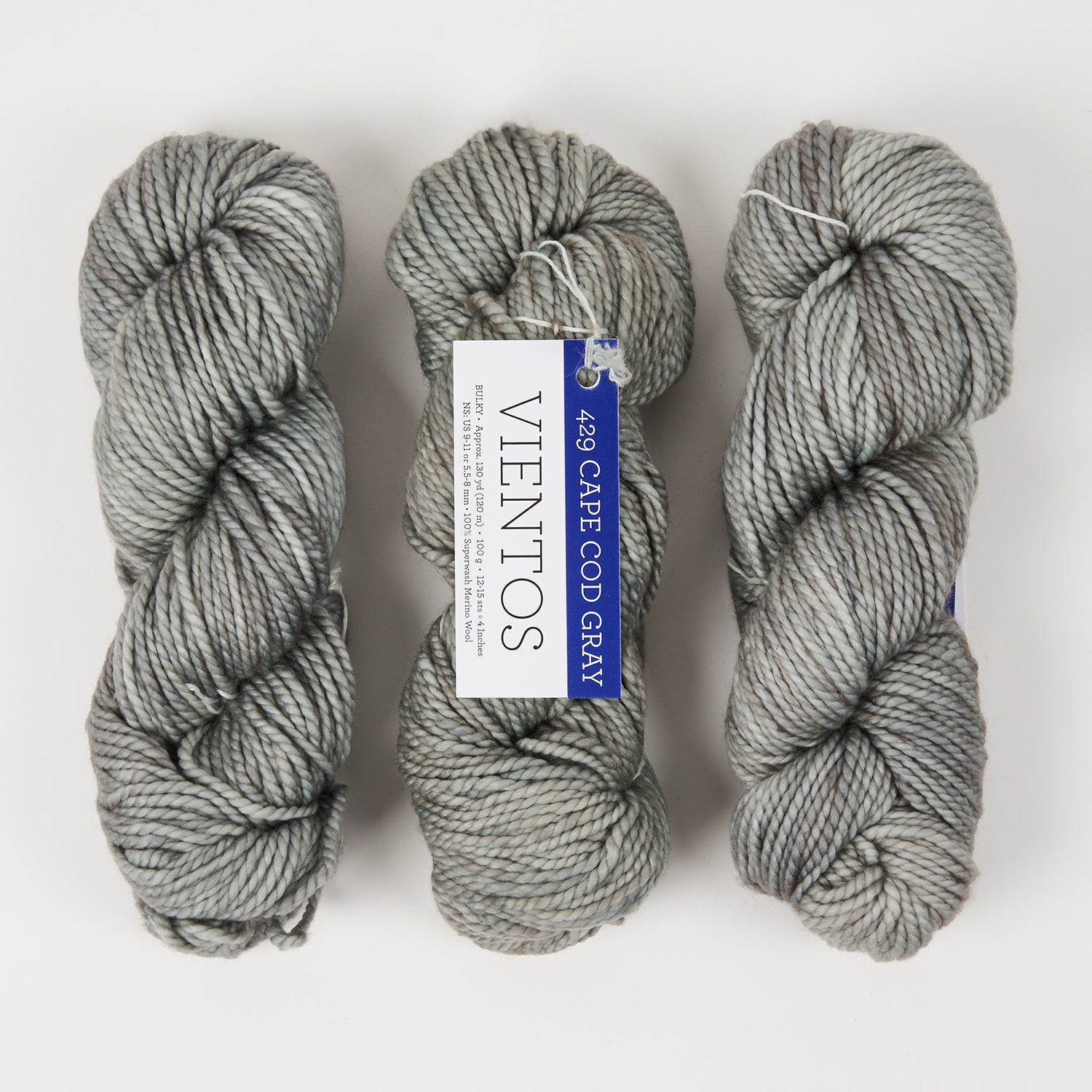 Malabrigo VIENTOS - CAPE COD GRAY Merino wool Chunky grey Yarn