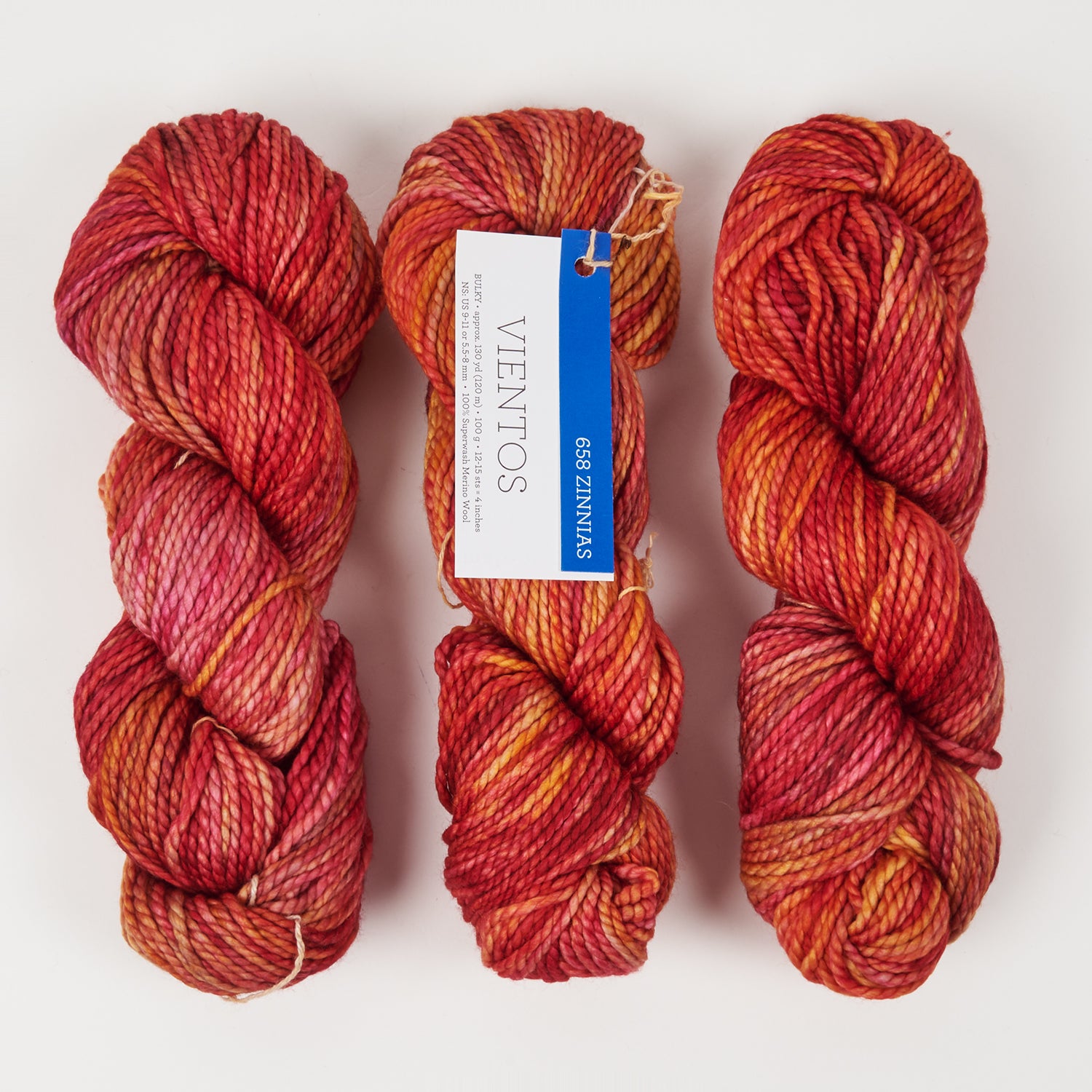 Malabrigo VIENTOS - ZINNIAS Merino wool Chunky red multicolour Yarn