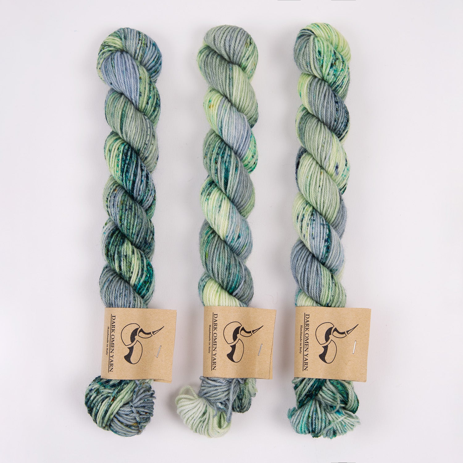 Dark Omen Yarn MERINO SOCK MINI - MANDRAKE Merino wool Nylon Fingering green Yarn