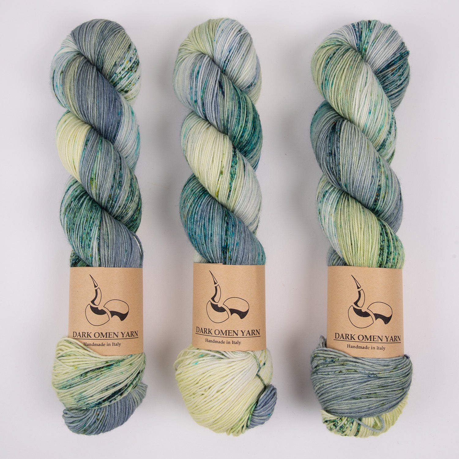 Dark Omen Yarn MERINO SOCK - MANDRAKE Merino wool Nylon Fingering green Yarn
