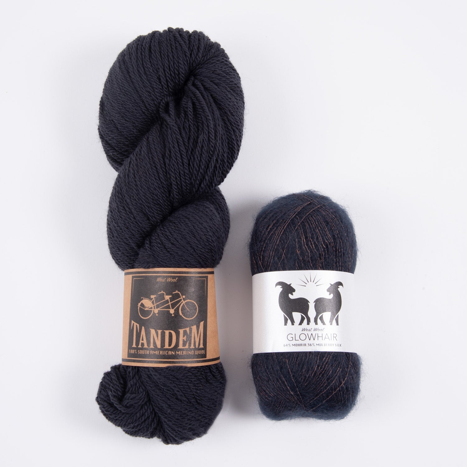 West Wool MARINÈRE MOHAIR MATCH TRIO DK Mohair Silk Merino wool Mixed Weight Quick Kits