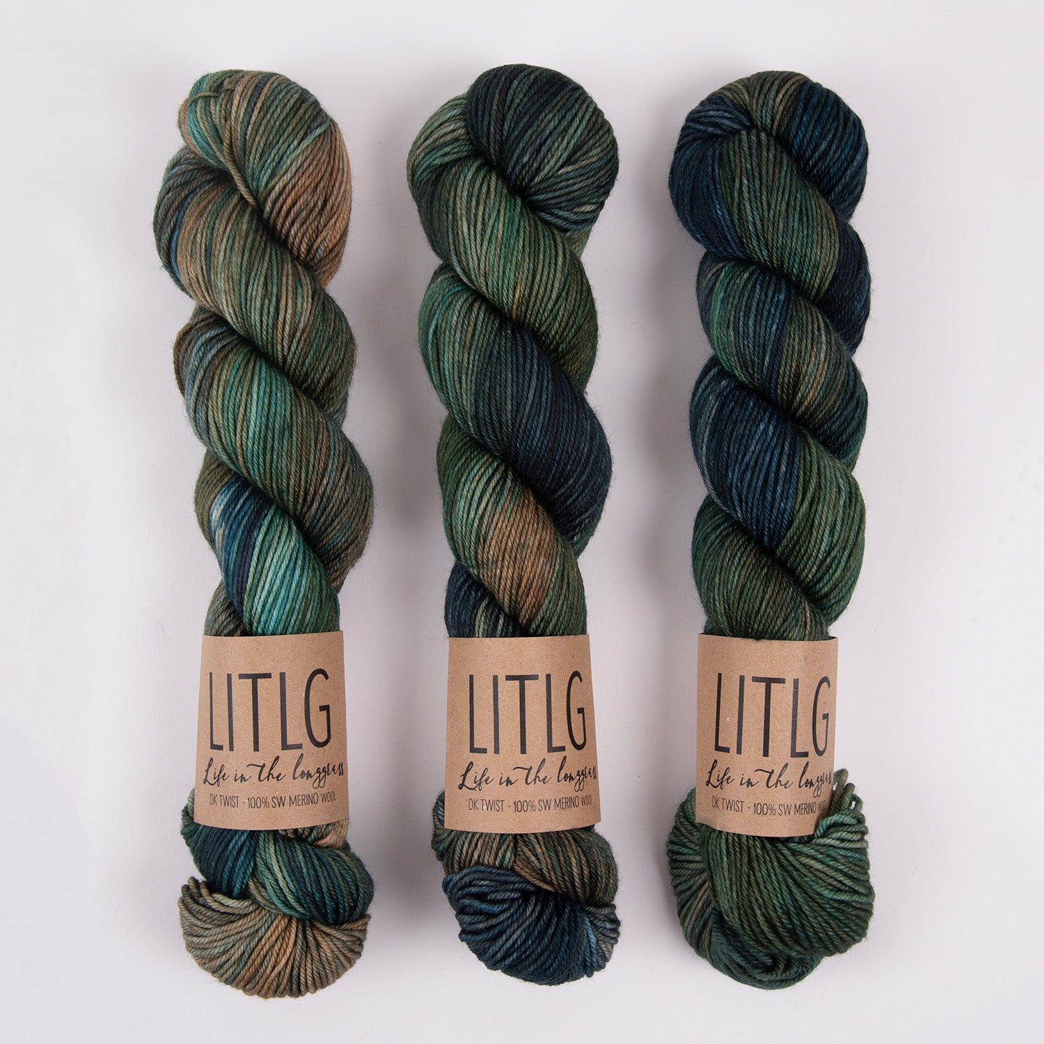 Life in The Long Grass LITLG DK TWIST - MARSHES Merino wool DK green Yarn
