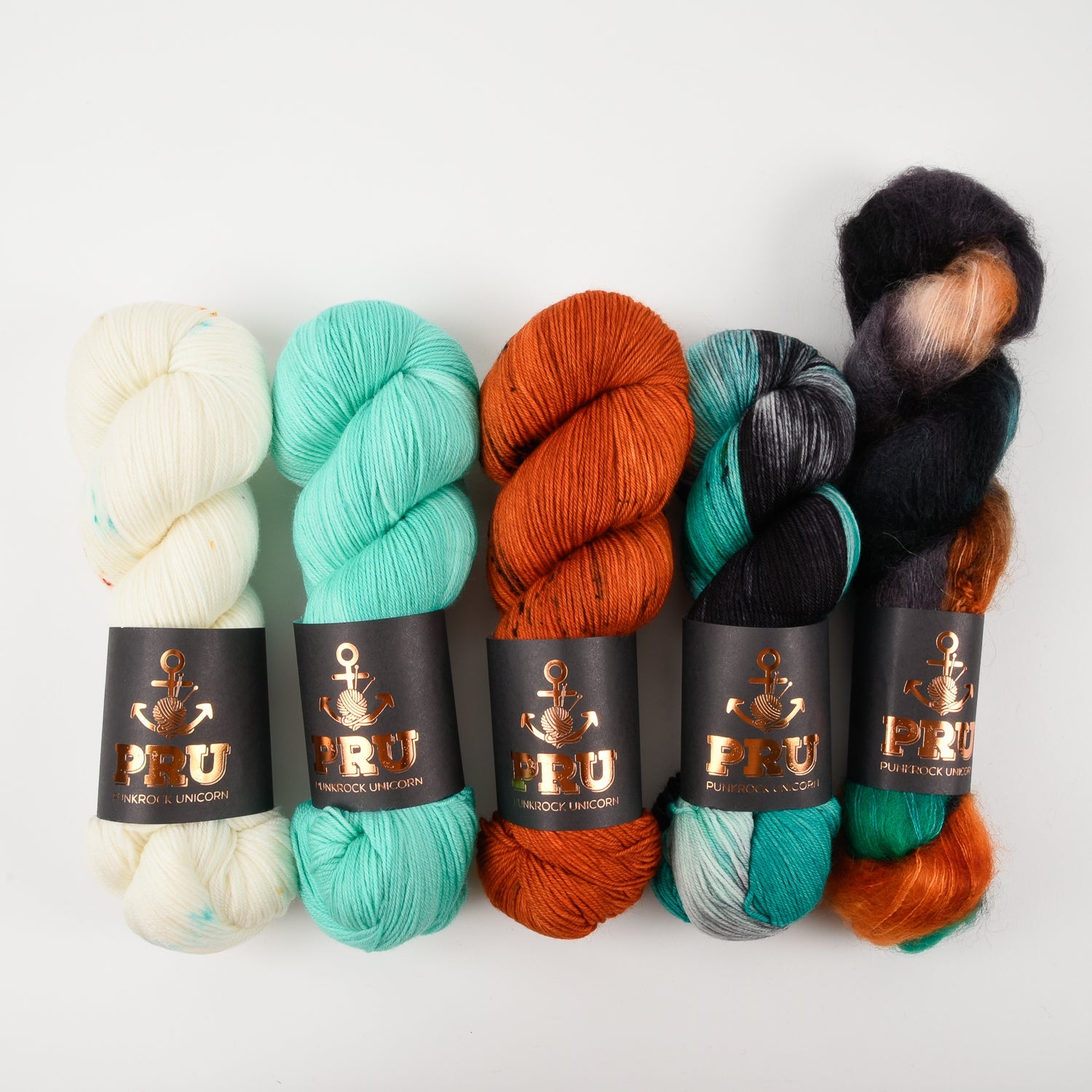 Punk Rock Unicorn WESTKNITS KIT - LIGHTS OF BANGKOK Merino wool Nylon Kid Mohair Silk Fingering  Lace white black turquoise red Westknits Kits
