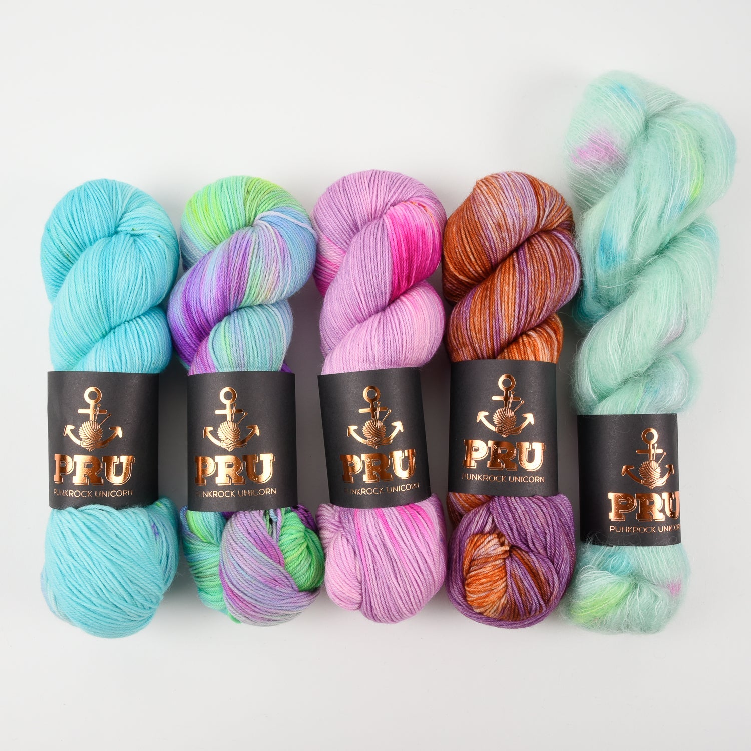 Punk Rock Unicorn SOUL & MOE 5 COLOUR 5 SKEINS KITS multicolour purple turquoise red multicolor Quick Kits