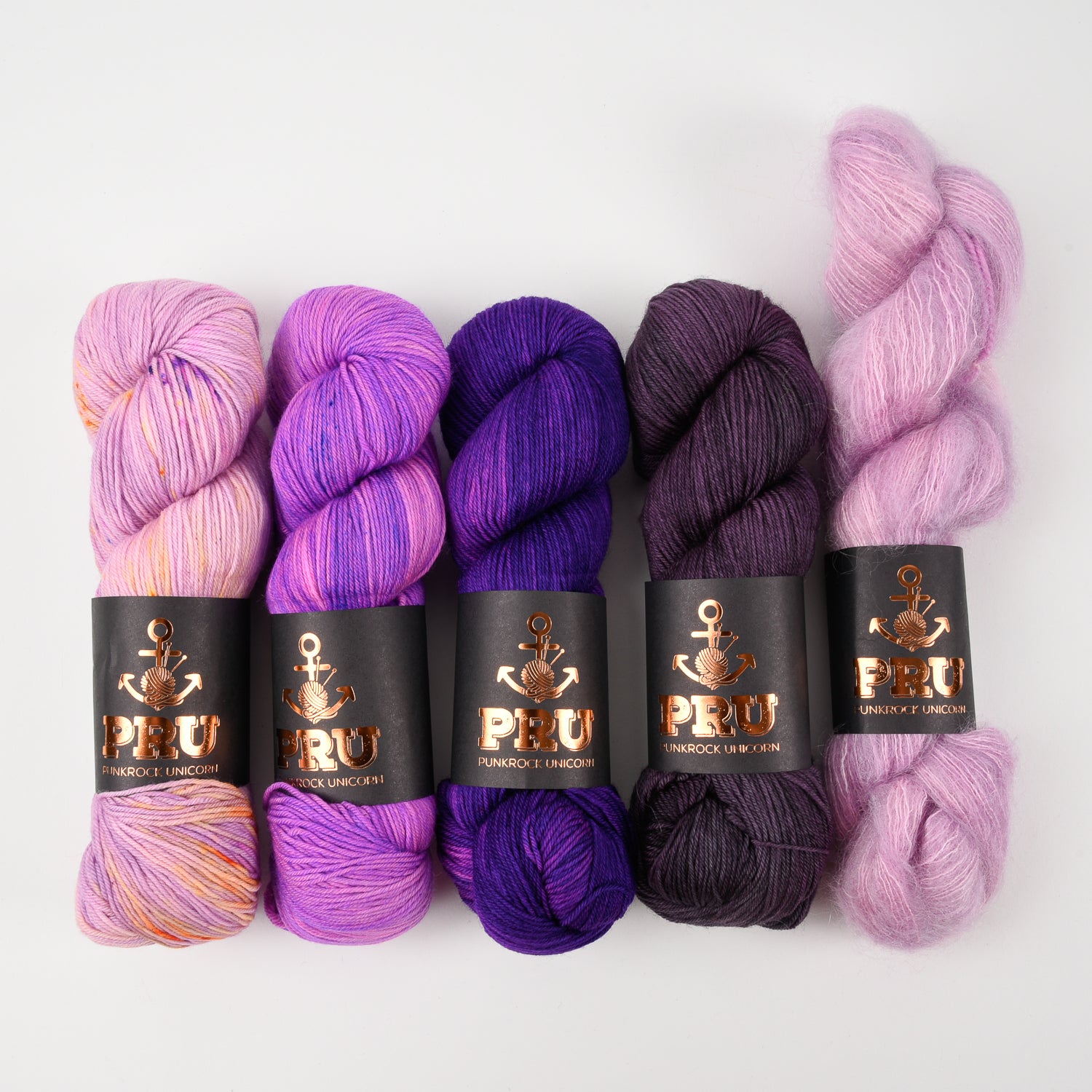 Punk Rock Unicorn PURPLE BLOOM Merino wool Nylon Kid Mohair Silk Mixed Weight Quick Kits