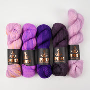 Punk Rock Unicorn PURPLE BLOOM Merino wool Nylon Kid Mohair Silk Mixed Weight Quick Kits