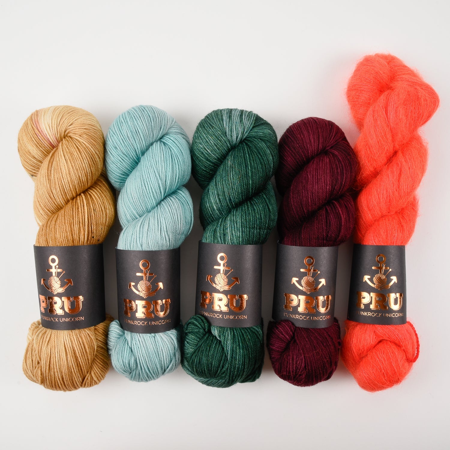 Punk Rock Unicorn WESTKNITS KIT - YUZU PUNSCH Merino wool Nylon Kid Mohair Silk Fingering  Lace beige orange green red turquoise Westknits Kits