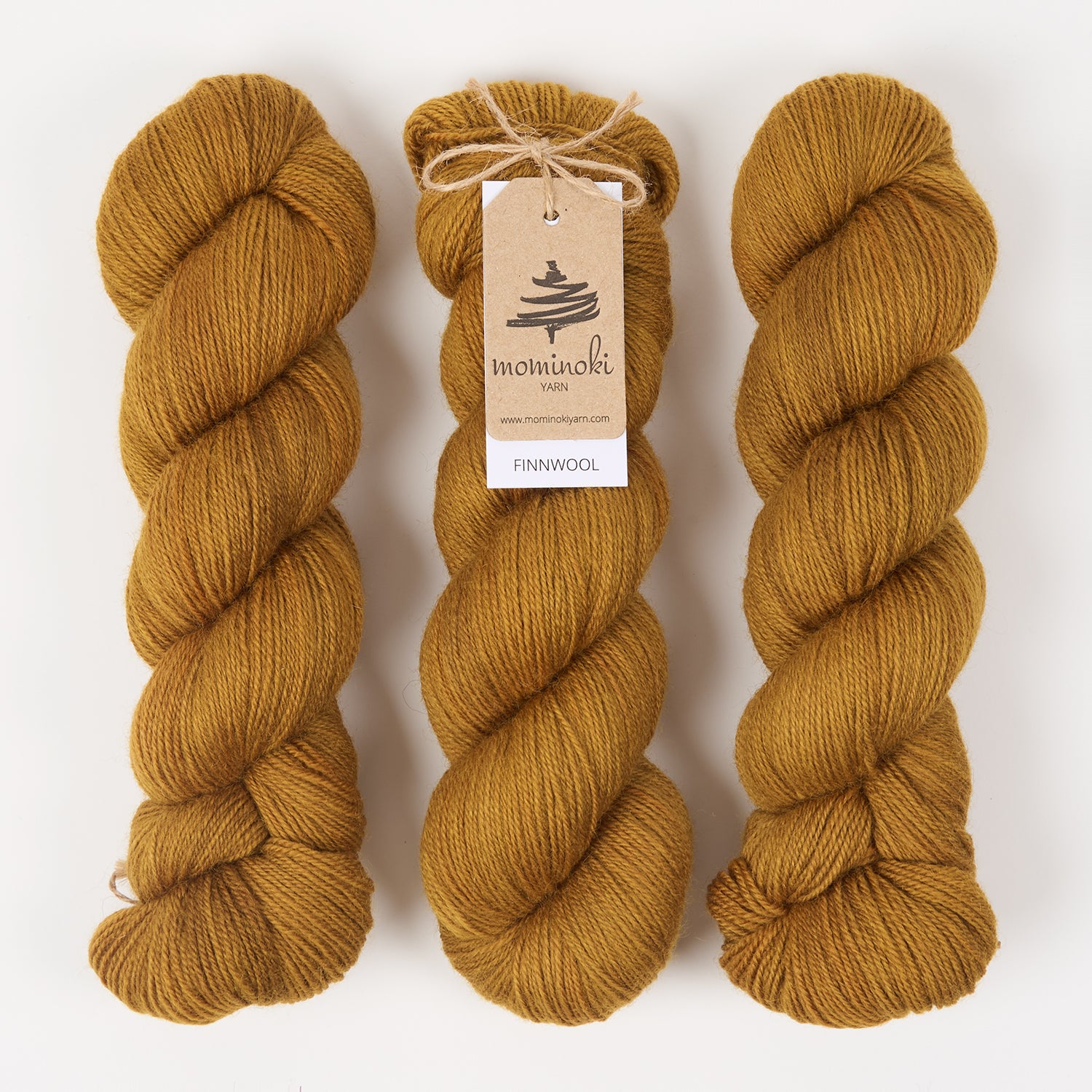 Mominoki Yarn FINNWOOL - APFELKUCHEN Wool Fingering yellow Yarn
