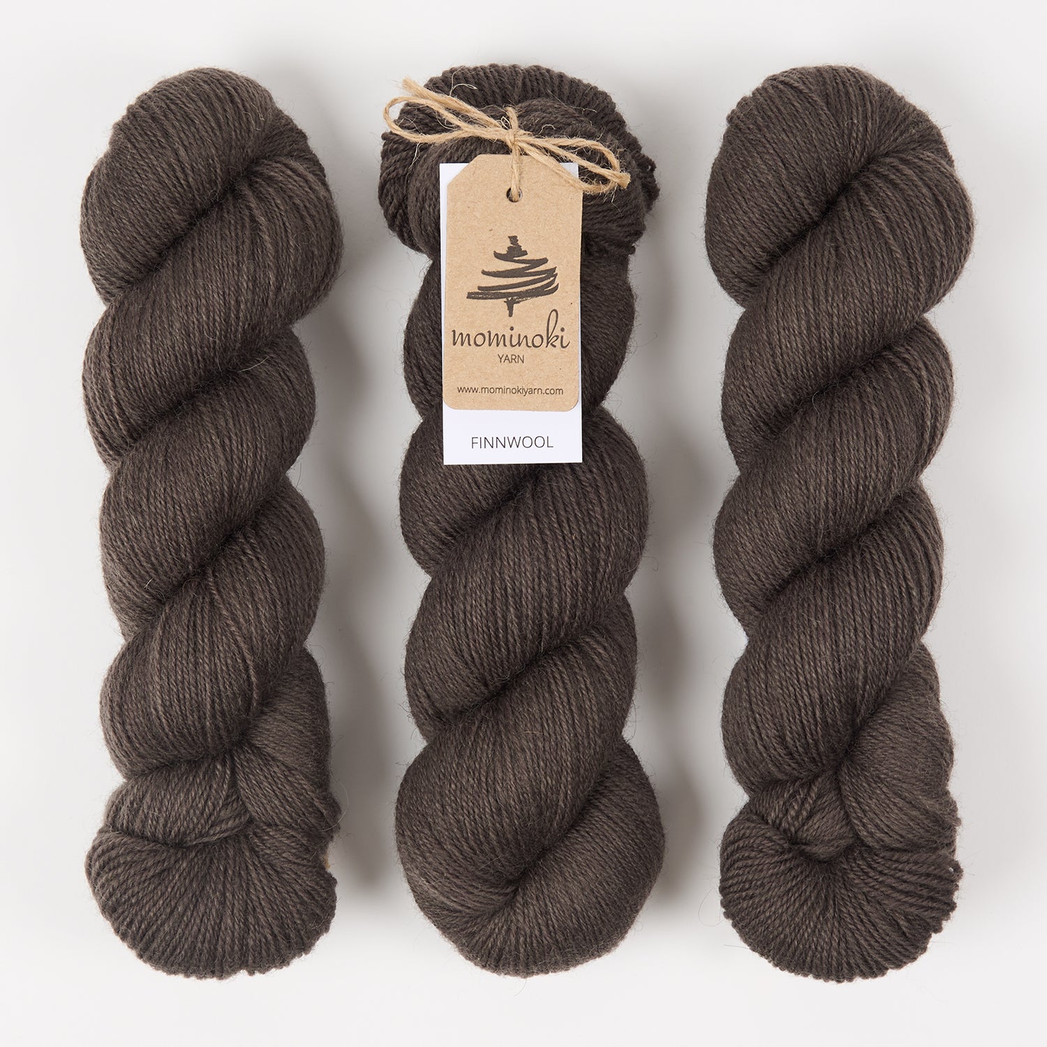 Mominoki Yarn FINNWOOL - TEAK Wool Fingering brown Yarn