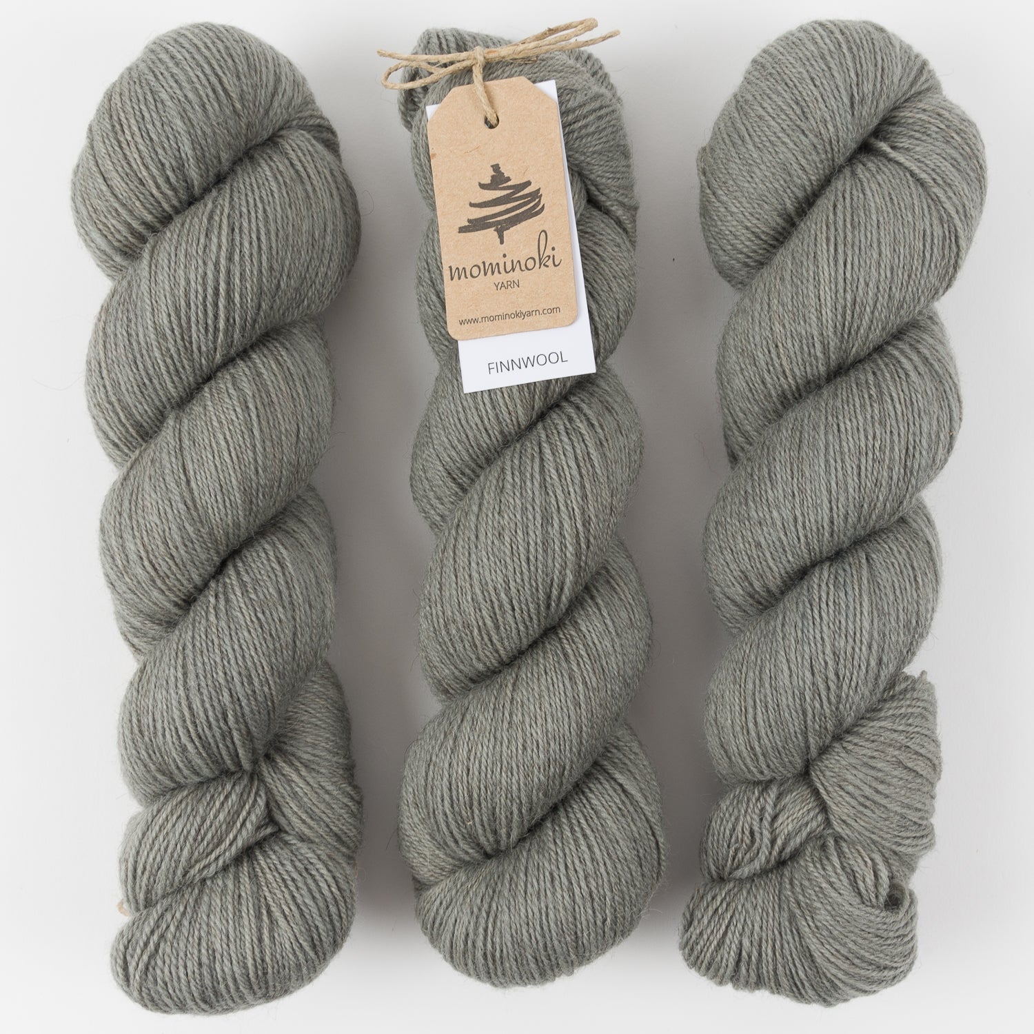Mominoki Yarn FINNWOOL - ASHES Wool Fingering grey Yarn