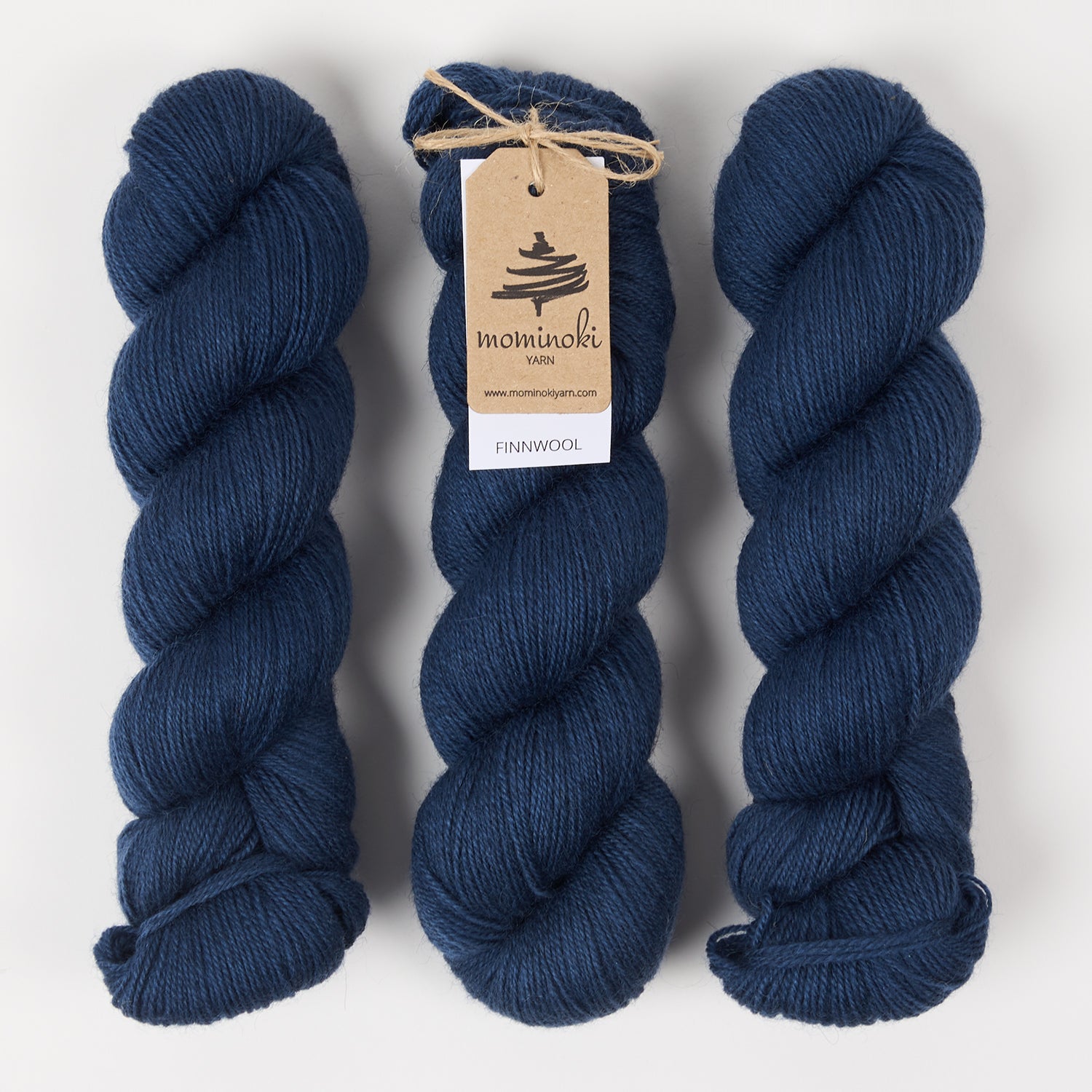 Mominoki Yarn FINNWOOL - DENIM Wool Fingering blue Yarn