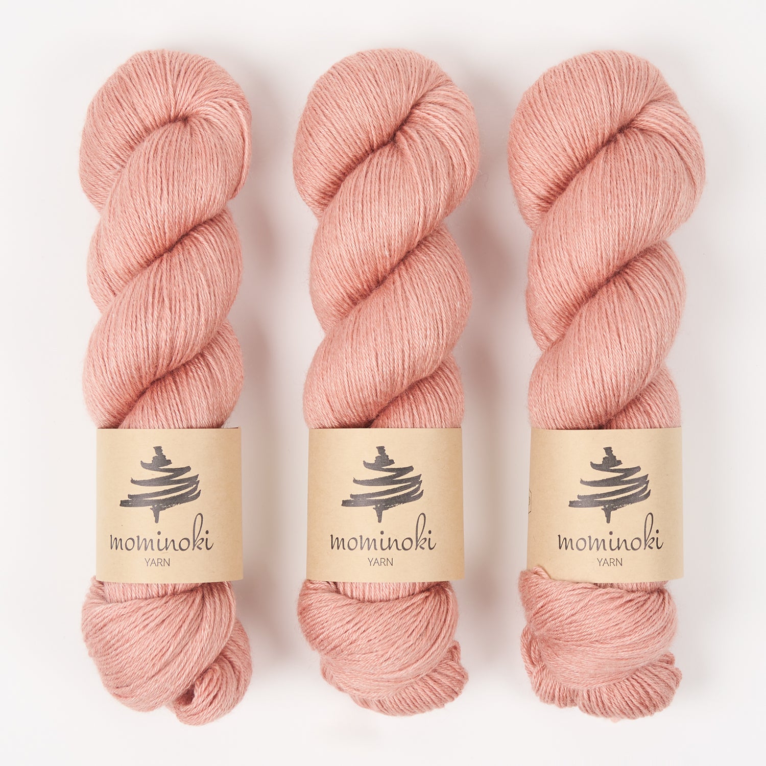 Mominoki Yarn RAMIE SILK - CHAI Wool Ramie Silk Fingering pink Yarn