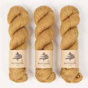 Mominoki Yarn RAMIE SILK - HARVEST Wool Ramie Silk Fingering yellow brown Yarn