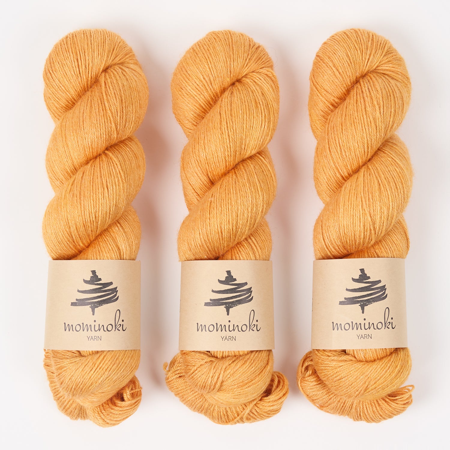 Mominoki Yarn RAMIE SILK - HONEY Wool Ramie Silk Fingering yellow Yarn