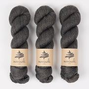 Mominoki Yarn RAMIE SILK - ESPRESSO Wool Ramie Silk Fingering grey Yarn