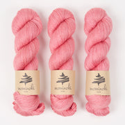 Mominoki Yarn RAMIE SILK - STRAWBERRY SORBET Wool Ramie Silk Fingering pink Yarn