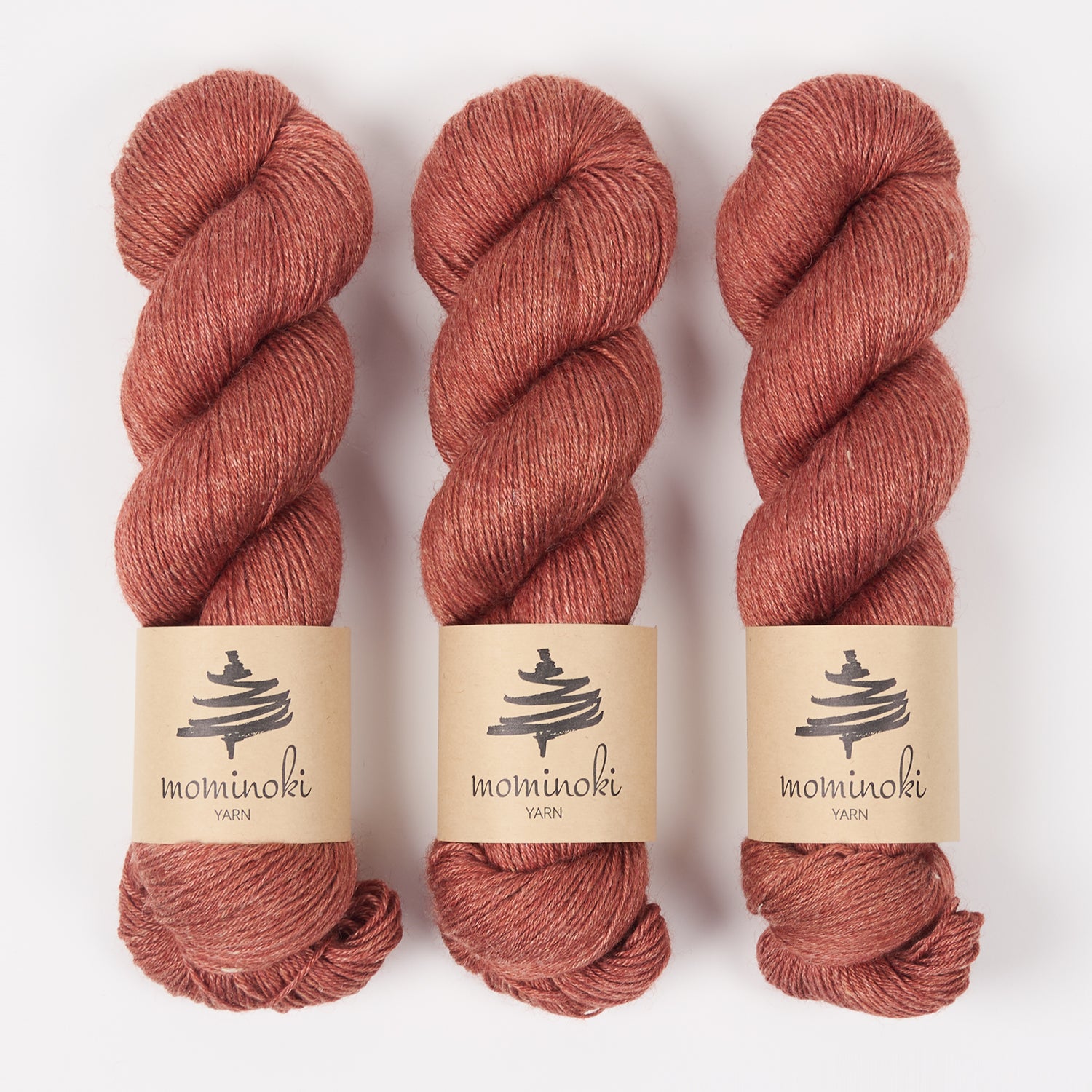 Mominoki Yarn RAMIE SILK - TERRACOTTA Wool Ramie Silk Fingering brown Yarn