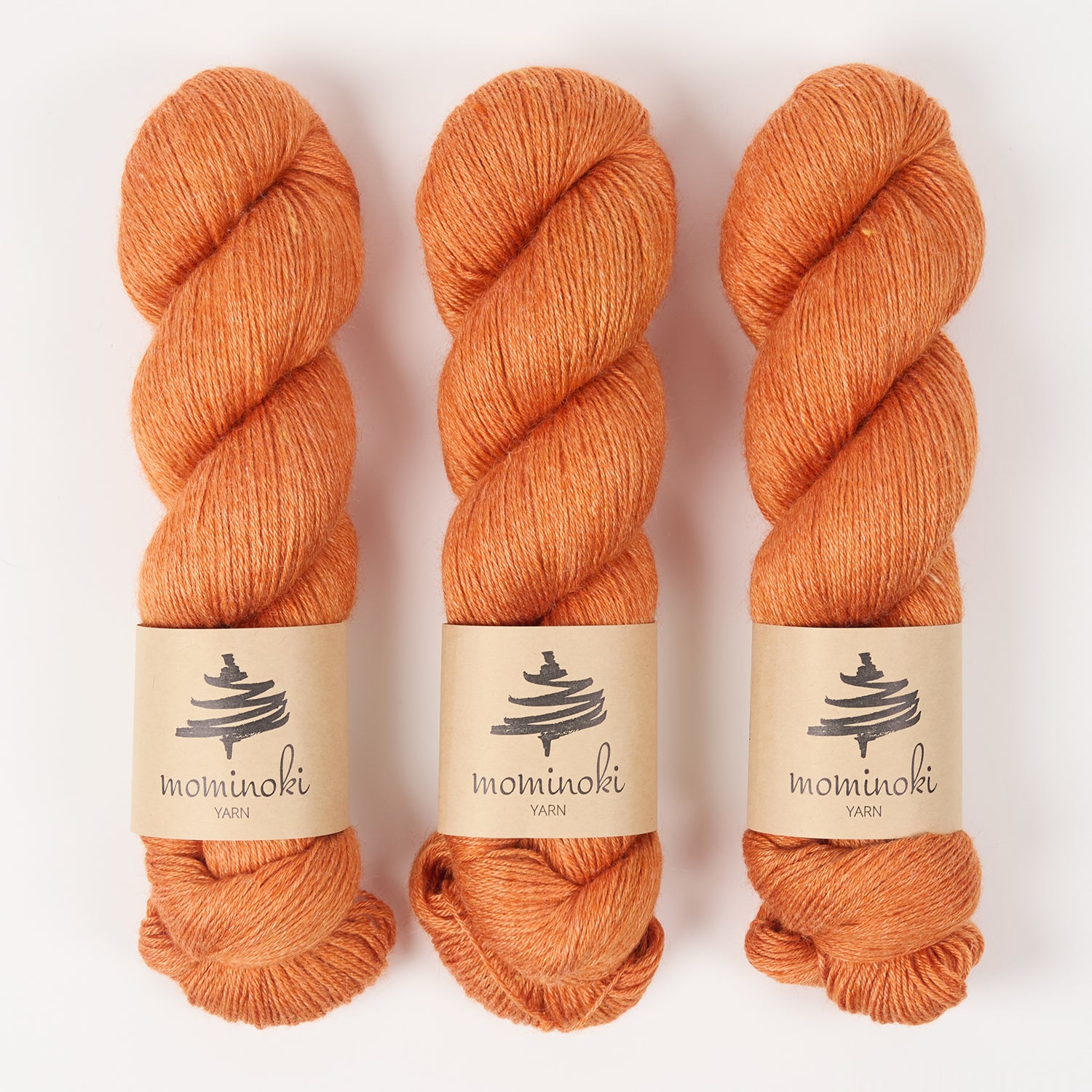 Mominoki Yarn RAMIE SILK - ORANGE COSMOS Wool Ramie Silk Fingering orange Yarn