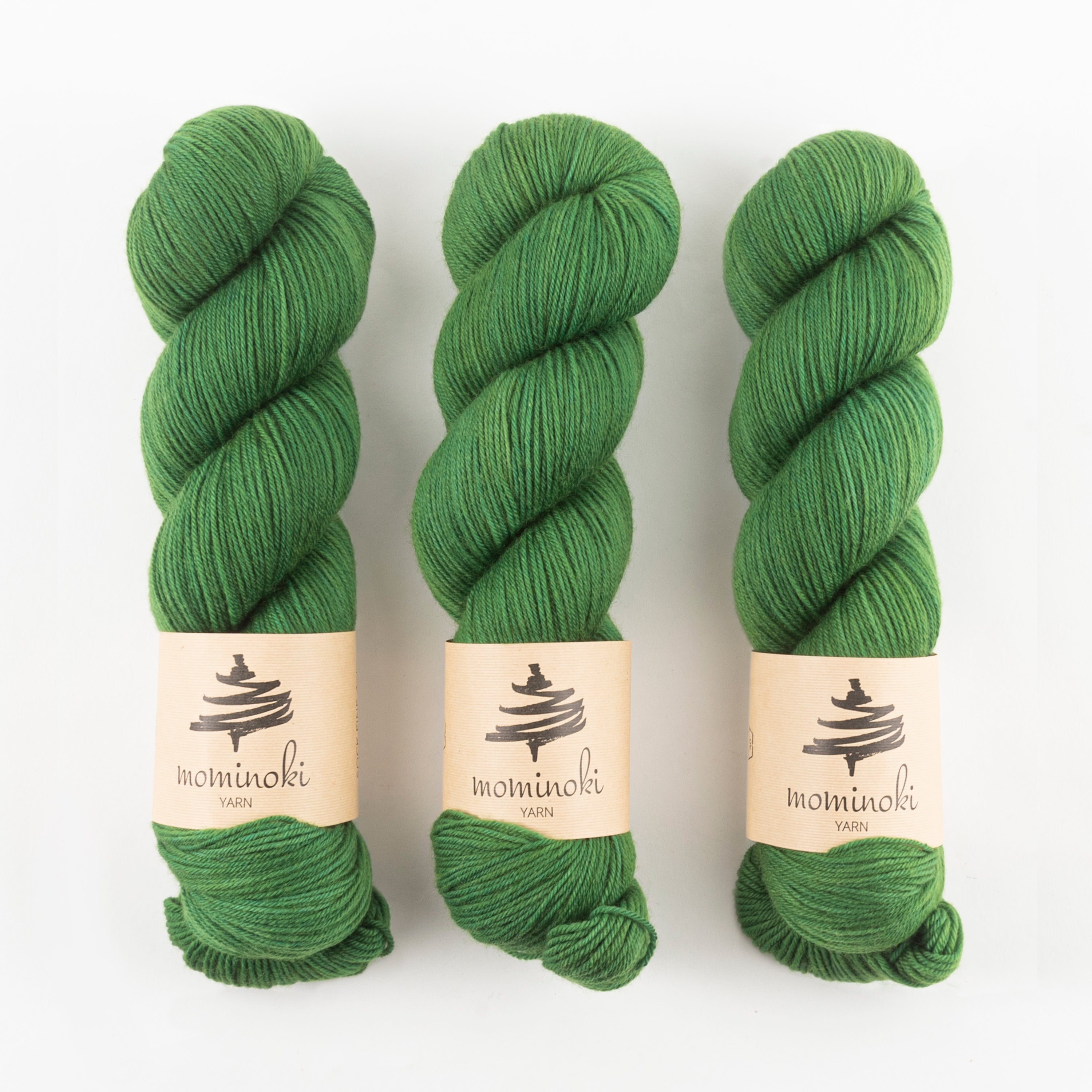 Mominoki Yarn SOCK FINE 4PLY - BRILLIANT GREEN Polyamide Merino wool Fingering green Yarn