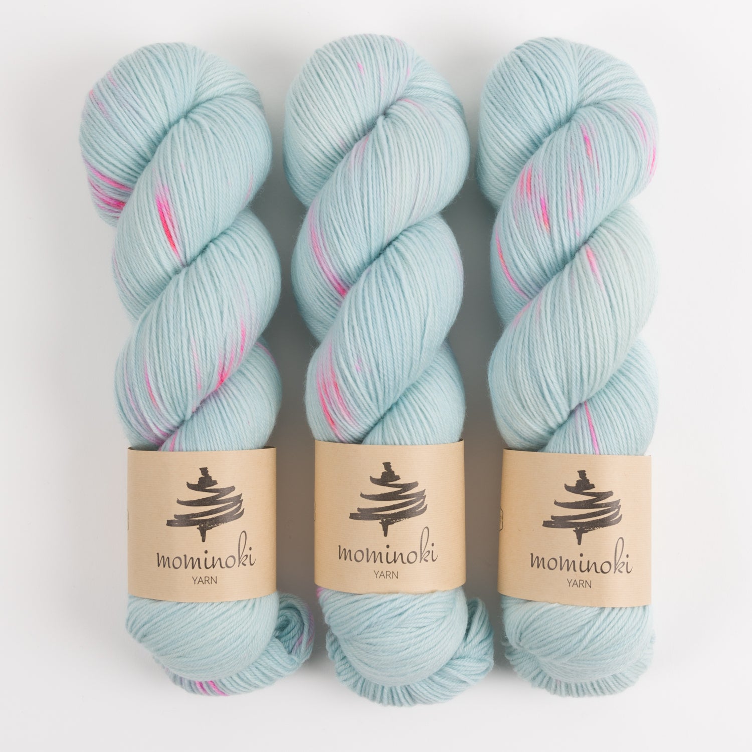 Mominoki Yarn SOCK FINE 4PLY - AQUA FLASH Polyamide Merino wool Fingering blue Yarn