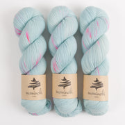 Mominoki Yarn SOCK FINE 4PLY - AQUA FLASH Polyamide Merino wool Fingering blue Yarn