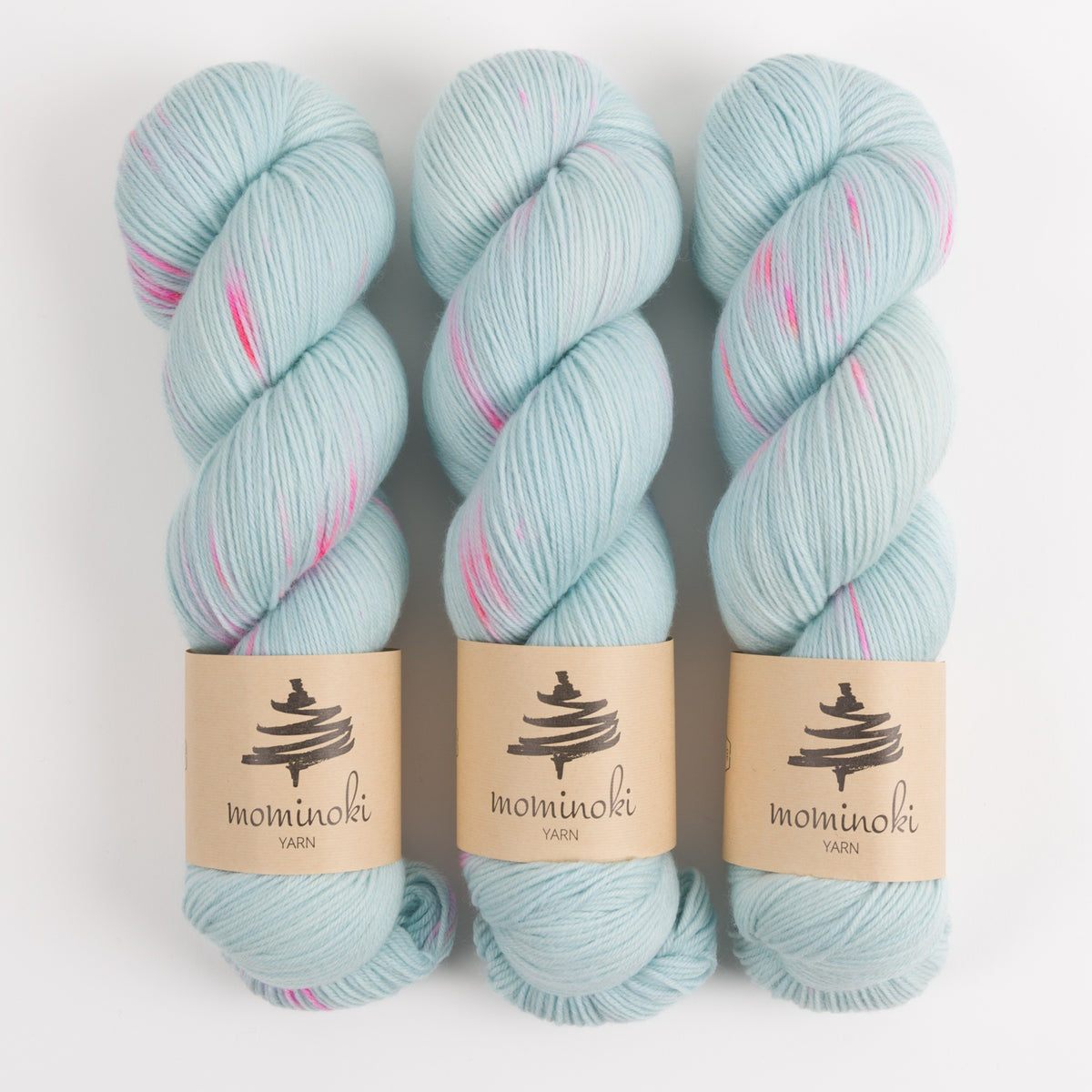 Mominoki Yarn SOCK FINE 4PLY - AQUA FLASH Polyamide Merino wool Fingering blue Yarn