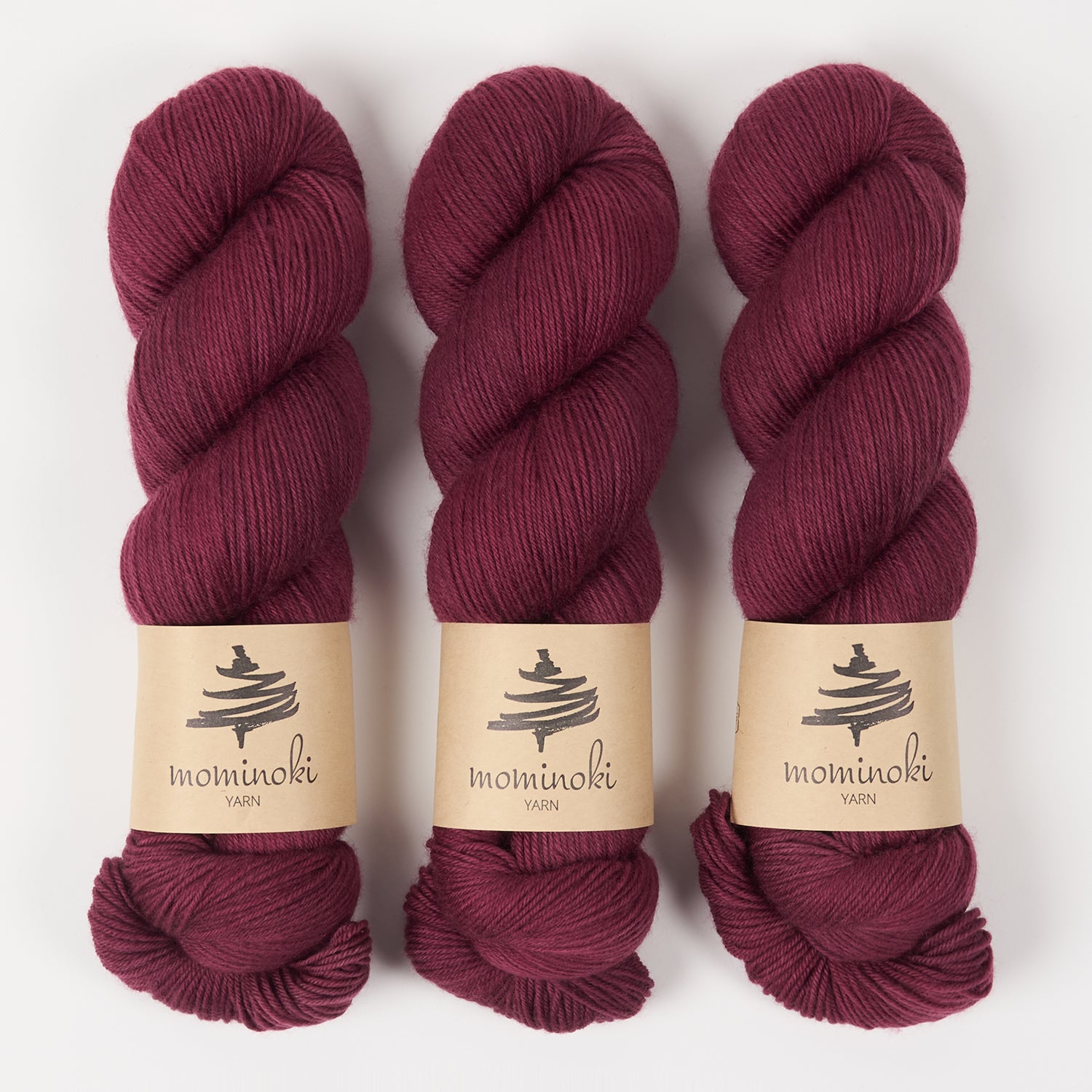 Mominoki Yarn SOCK FINE 4PLY - BLACK CHERRY Polyamide Merino wool Fingering red Yarn