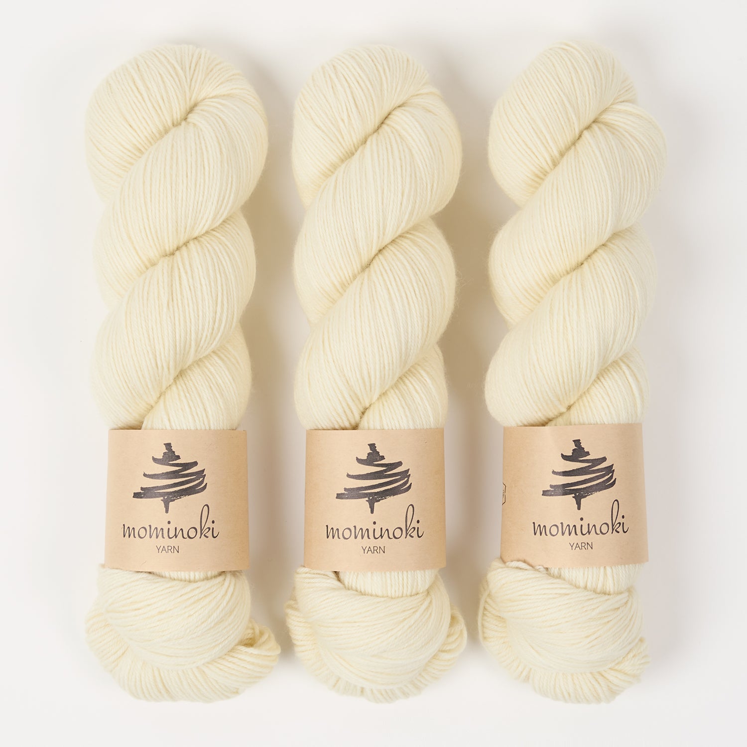 Mominoki Yarn SOCK FINE 4PLY - BUTTER Polyamide Merino wool Fingering white Yarn