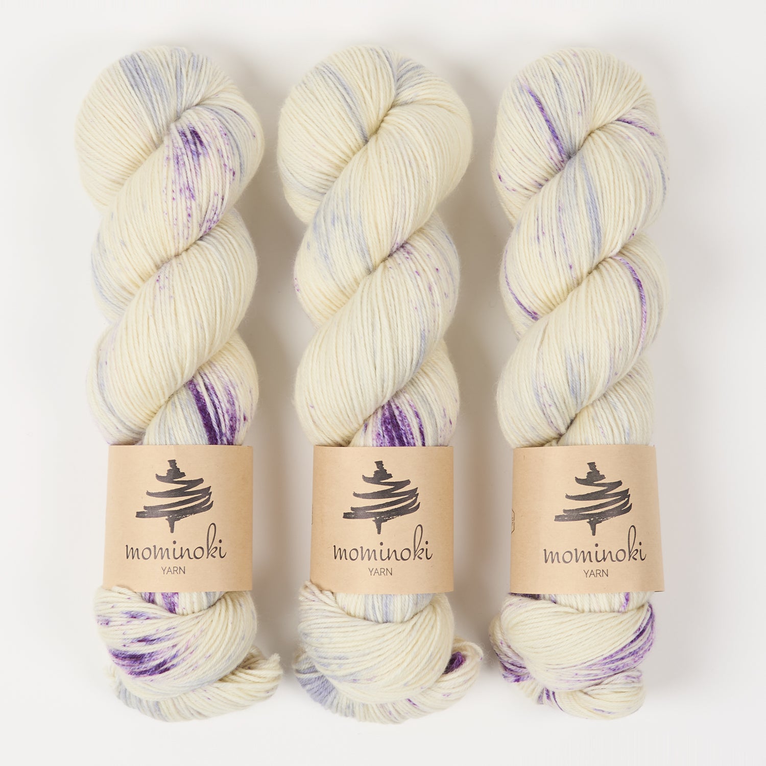 Mominoki Yarn SOCK FINE 4PLY - DAWN PURPLE Polyamide Merino wool Fingering beige Yarn