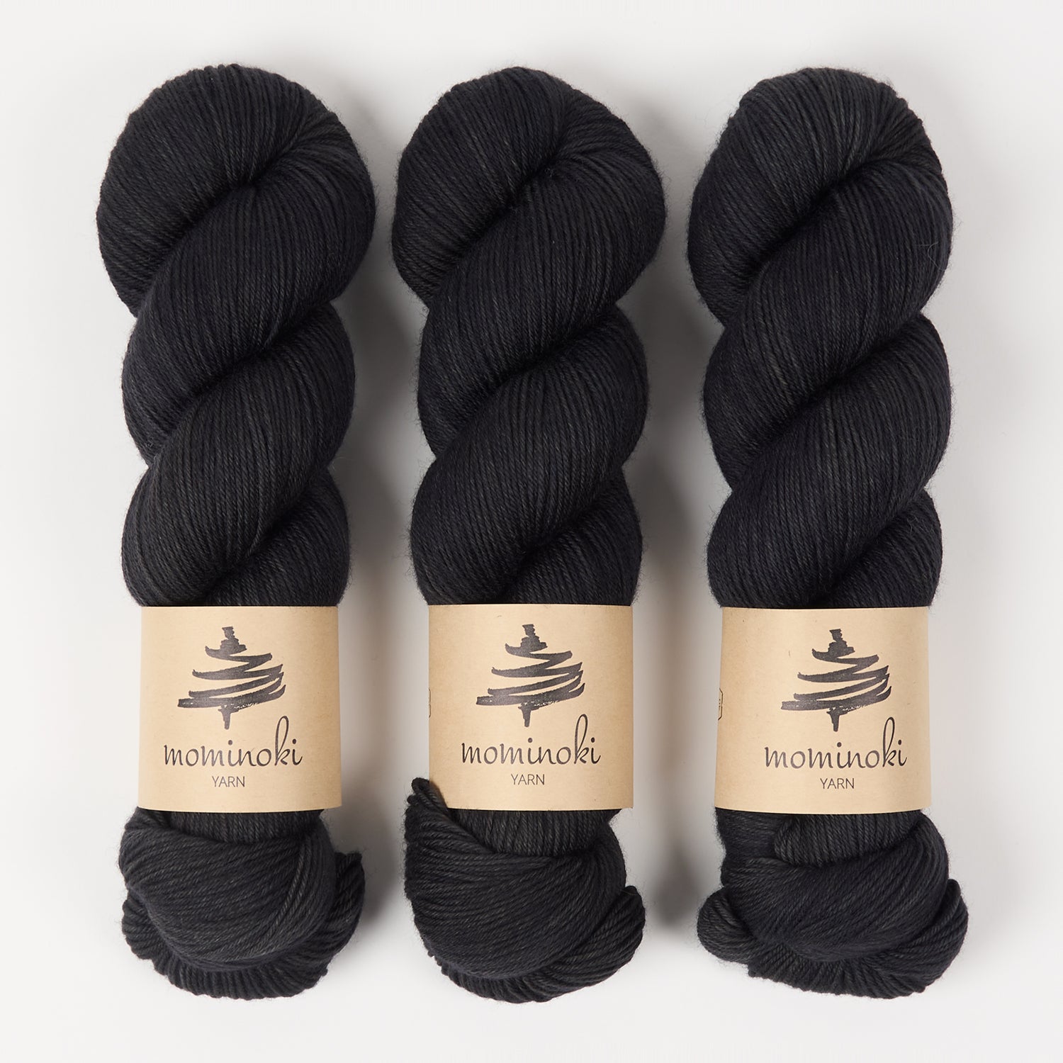 Mominoki Yarn SOCK FINE 4PLY - INK Polyamide Merino wool Fingering black Yarn