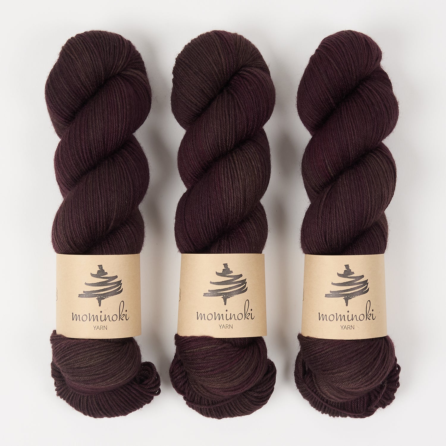 Mominoki Yarn SOCK FINE 4PLY - MAHOGANY Polyamide Merino wool Fingering brown Yarn