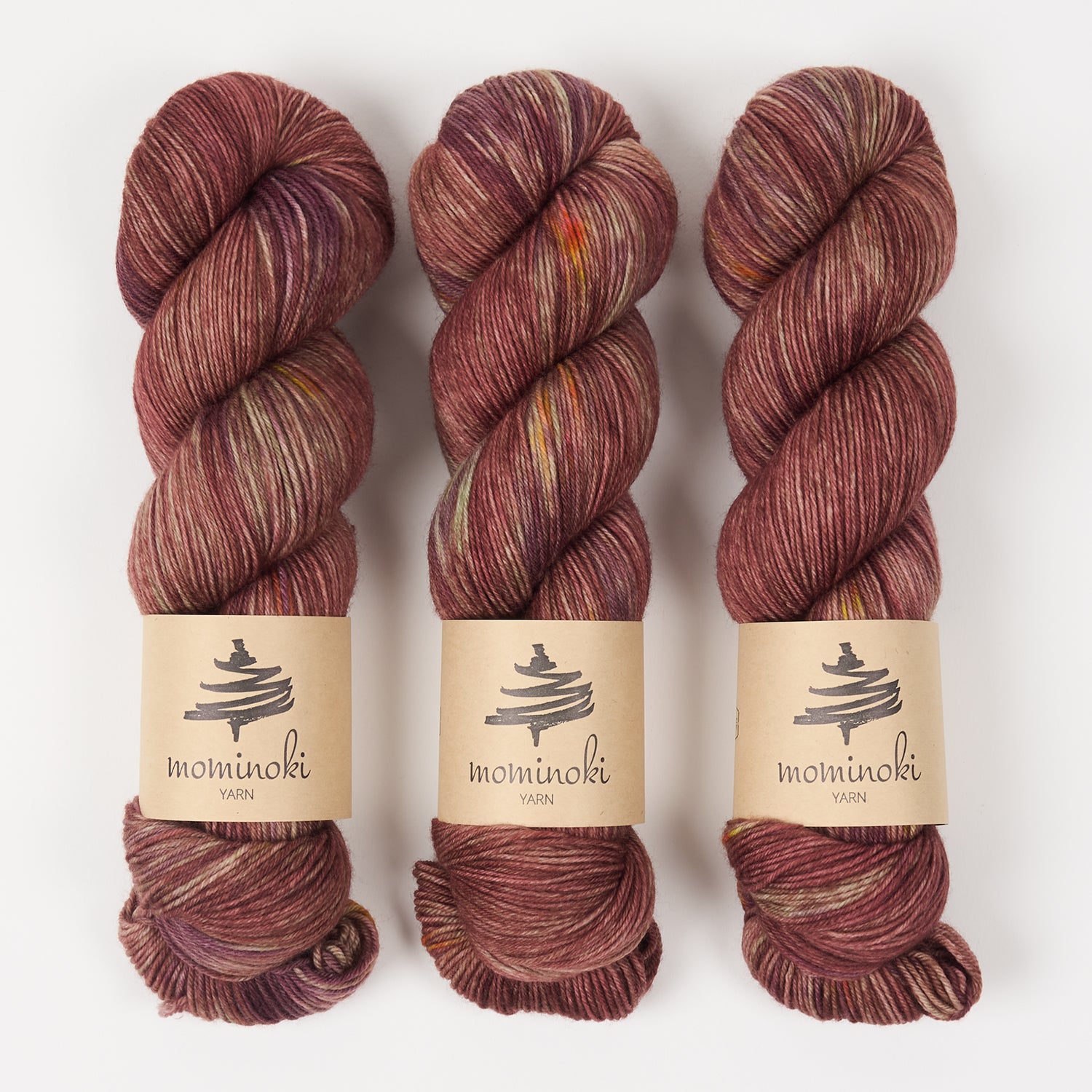 Mominoki Yarn SOCK FINE 4PLY - MENDIANT Polyamide Merino wool Fingering red brown Yarn