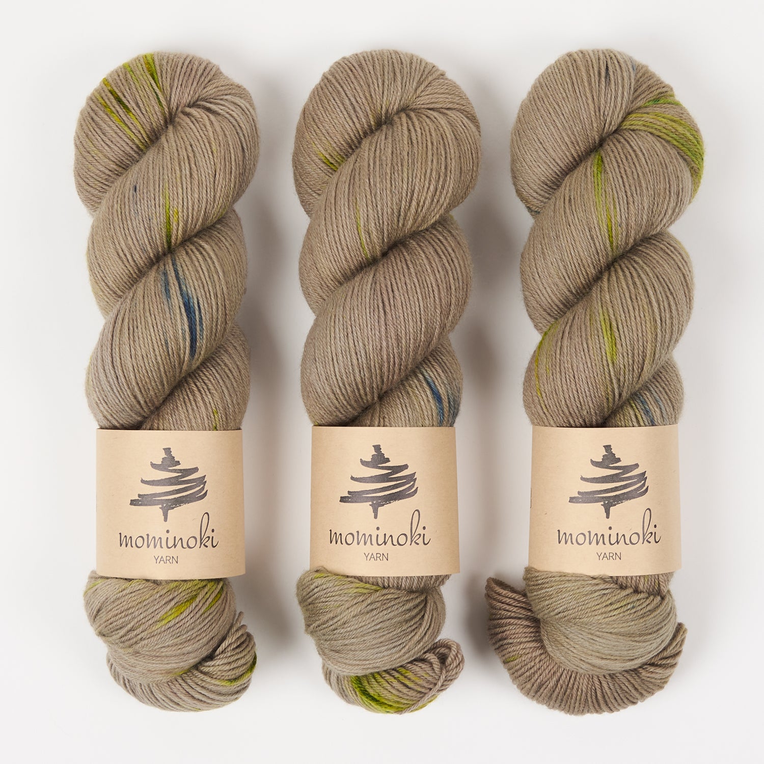 Mominoki Yarn SOCK FINE 4PLY - MOOSWALD Polyamide Merino wool Fingering green beige Yarn