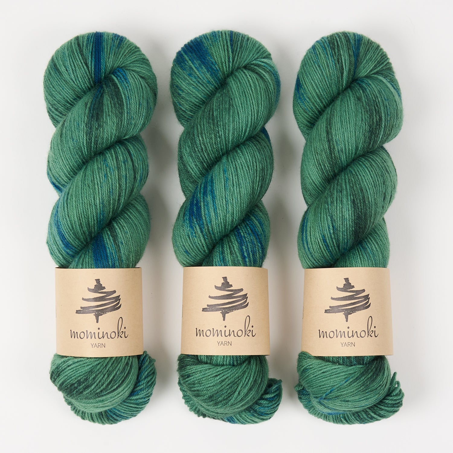 Mominoki Yarn SOCK FINE 4PLY - PFAUENINSEL Polyamide Merino wool Fingering green Yarn