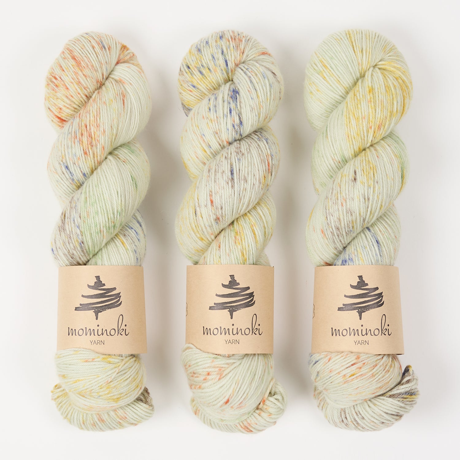 Mominoki Yarn SOCK FINE 4PLY - RAINBOW MOUNTAIN Polyamide Merino wool Fingering green Yarn