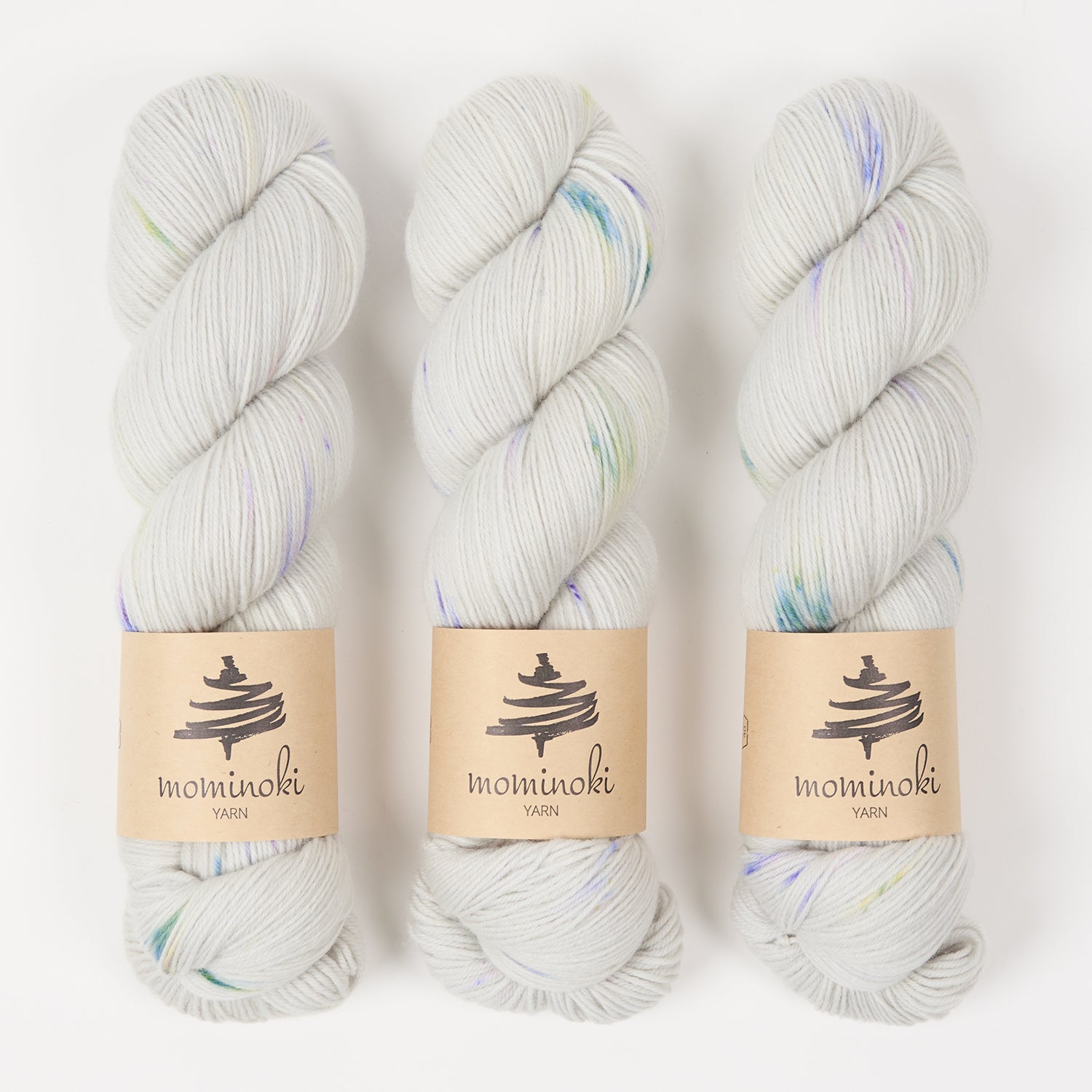 Mominoki Yarn SOCK FINE 4PLY - SPARK JOY Polyamide Merino wool Fingering white Yarn